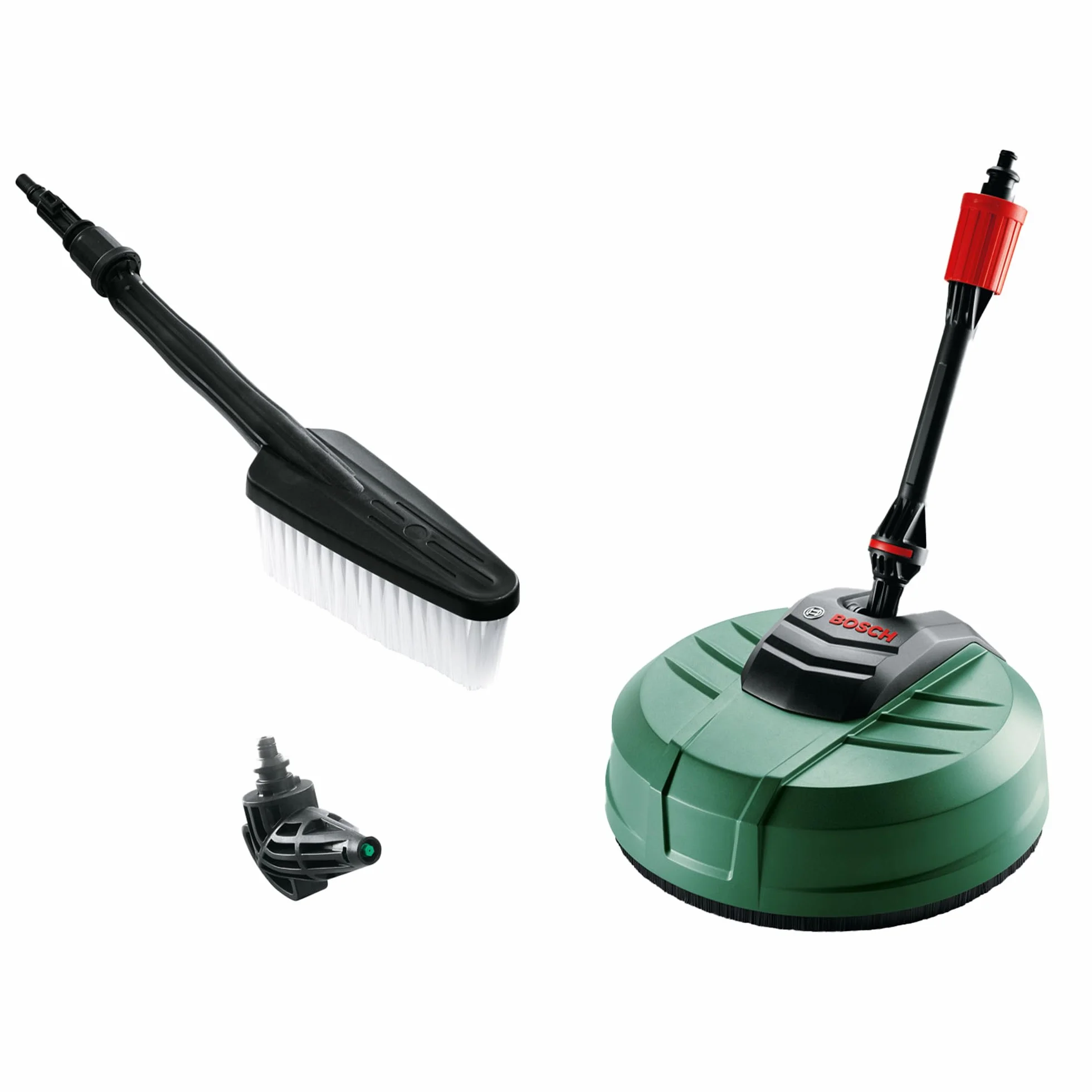 Bosch Home And Garden Zestaw do Czyszczenia Domu i Samochodu pod Ciśnieniem, ze Środkiem do Czyszczenia Tarasów, Szczotką do Mycia i Dyszą 90 Stopni, w Opakowaniu Kartonowym, F016800611