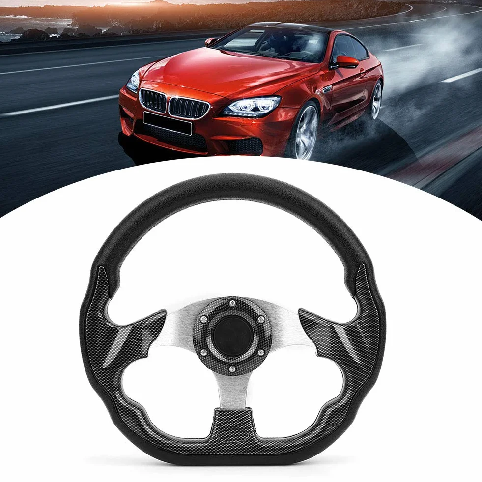 Yctze Uniwersalna kierownica wyścigowa z włókna węglowego 320 mm - styl wyścigowy Drift z przyciskiem klaksonu do driftingu