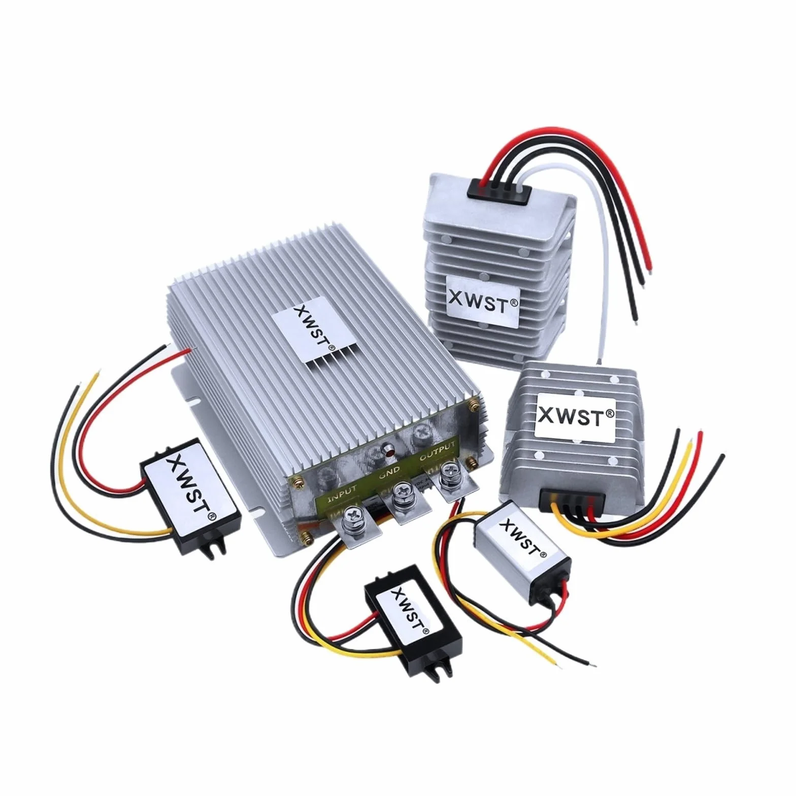Konwerter prądu stałego 24 V na 13,8 V 1 ~ 100 A DC Moduł regulatora napięcia Wysokowydajny konwerter mocy Buck do samochodu (25A aluminium L)