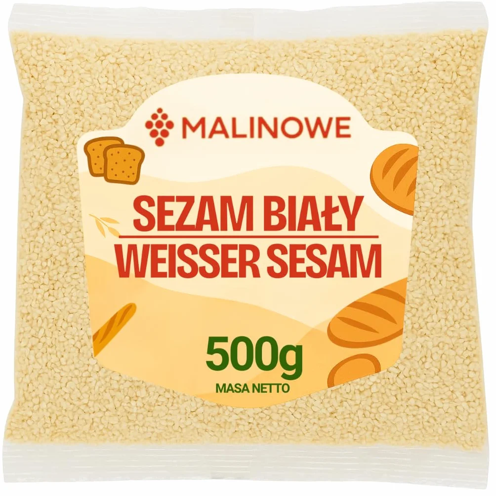 Malinowe SEZAM BIAŁY 500g Ziarno Do Sushi Wypieki