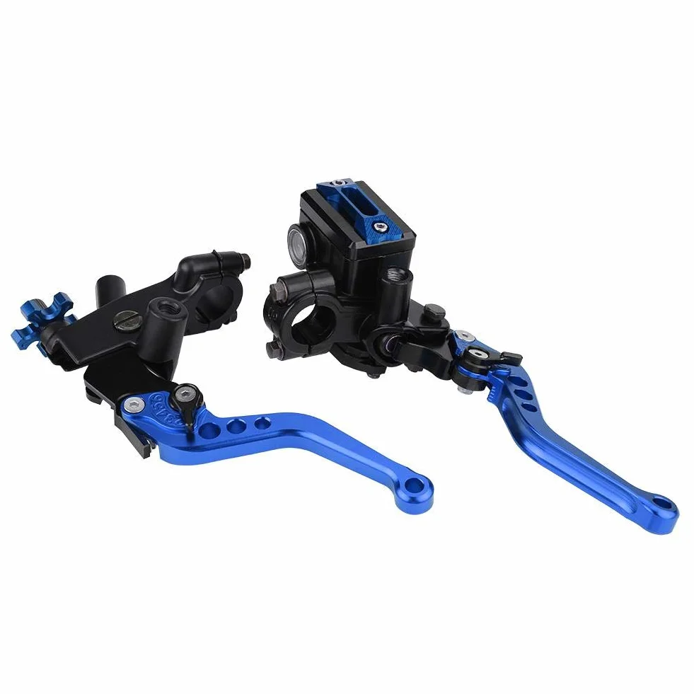 Uniwersalne dźwignie sprzęgła 7/8" (22 mm) para lewa i prawa do motocykla, niebieskie