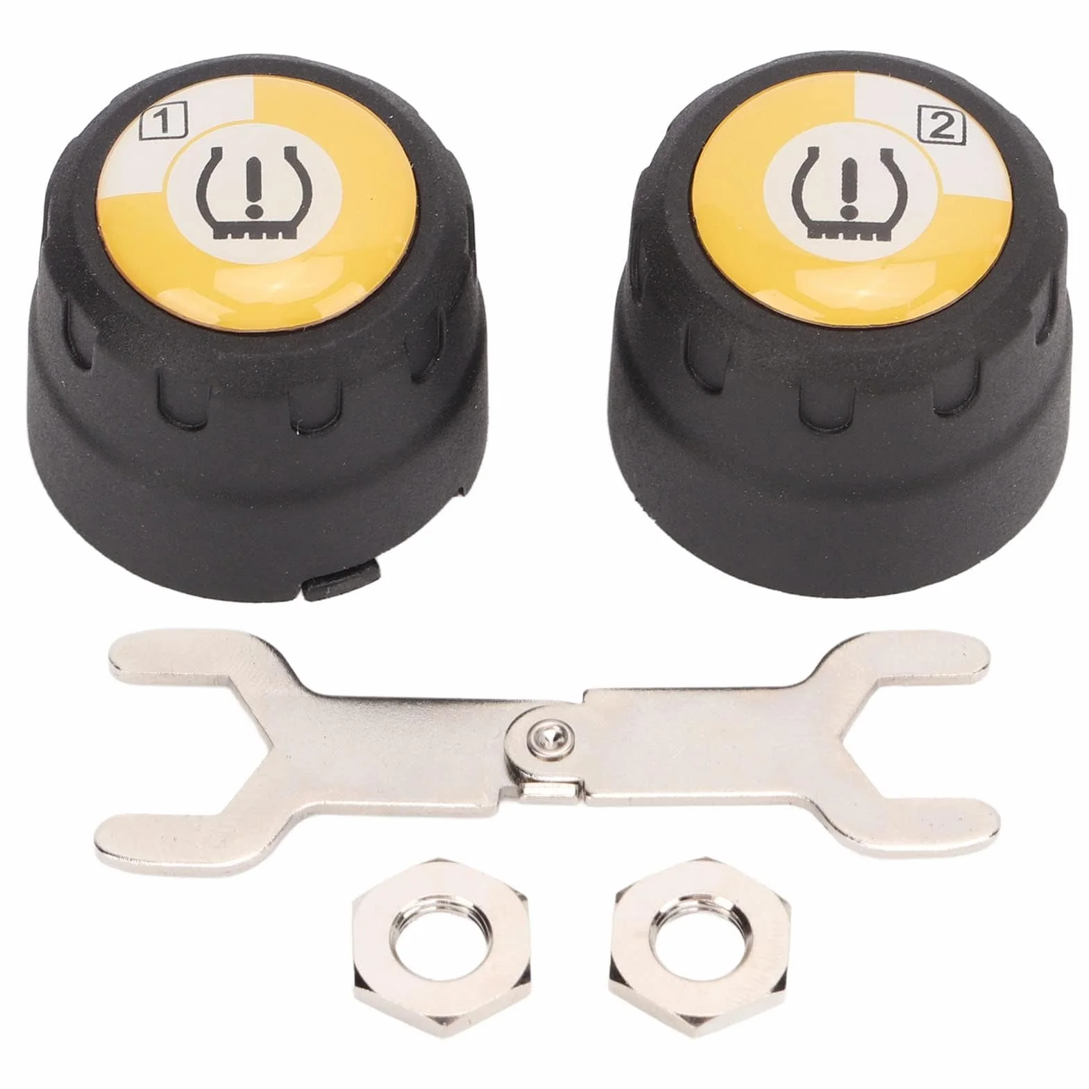 Czujnik Ciśnienia w Oponach, Zewnętrzny Czujnik Bluetooth TPMS 2 System Monitorowania Ciśnienia w Oponach Alarm Temperatury w Czasie Rzeczywistym dla Motocykla