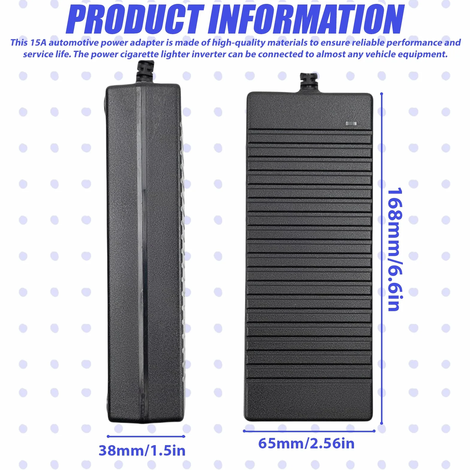 Zasilacz samochodowy 15A 220V na 12V transformator napięcia przenośny adapter do lodówki