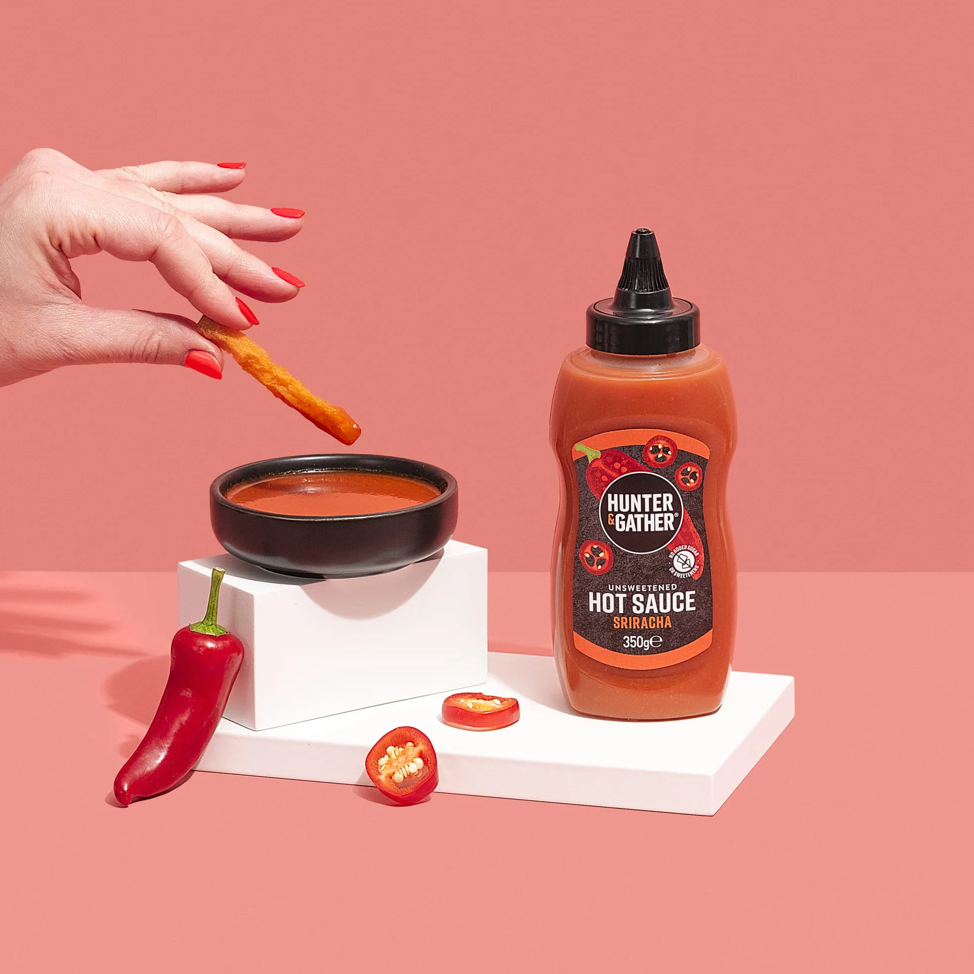 Ostra sosa Sriracha 350g bez cukru Keto Paleo Wegański Salt Range Pakistan