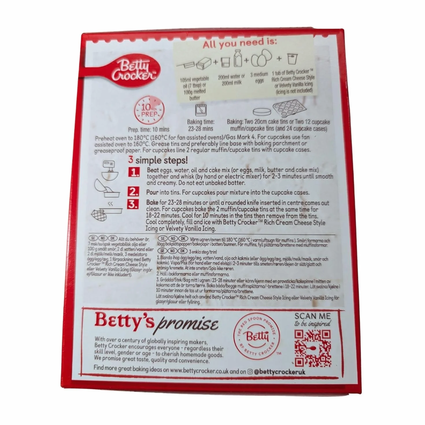 Betty Crocker Czerwona Welwetowa Mieszanka do Ciasta 425 g
