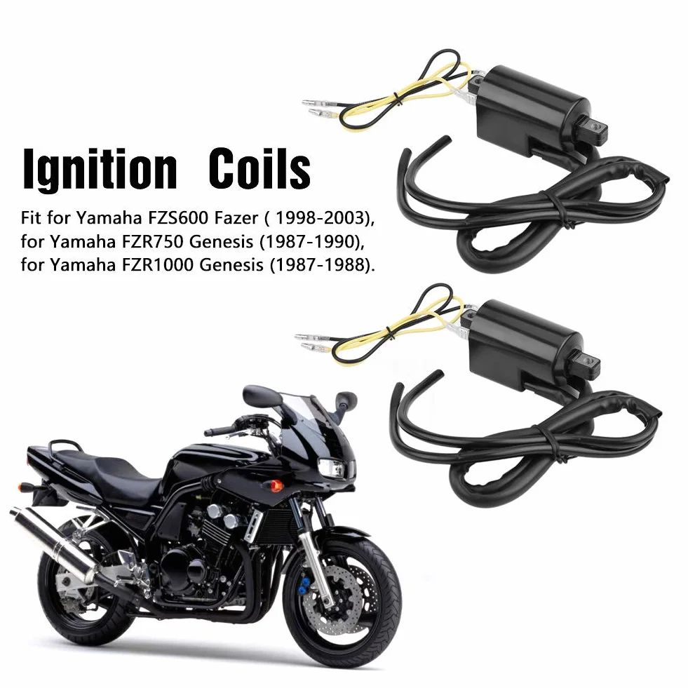 Cewka zapłonowa, Akozon 2 szt.Akcesoria motocyklowe Cewka zapłonowa do FZS600 Fazer FZR750 FZR1000 Genesis