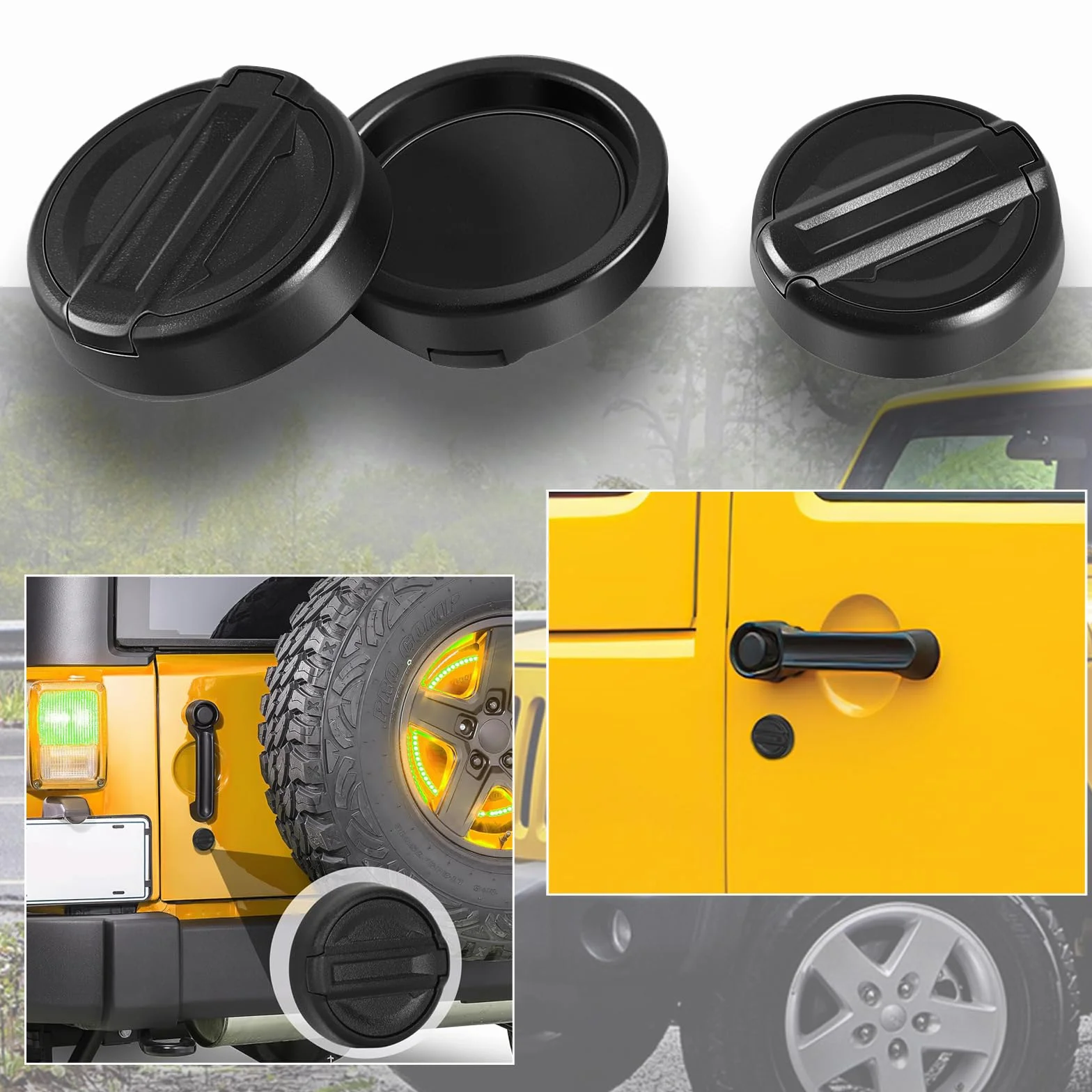 Osłony na dziurki od klucza, magnetyczna osłona zamka drzwi do Wrangler JL i Gladiator JT, akcesoria do ochrony otworów od klucza, do JEEP Wrangler