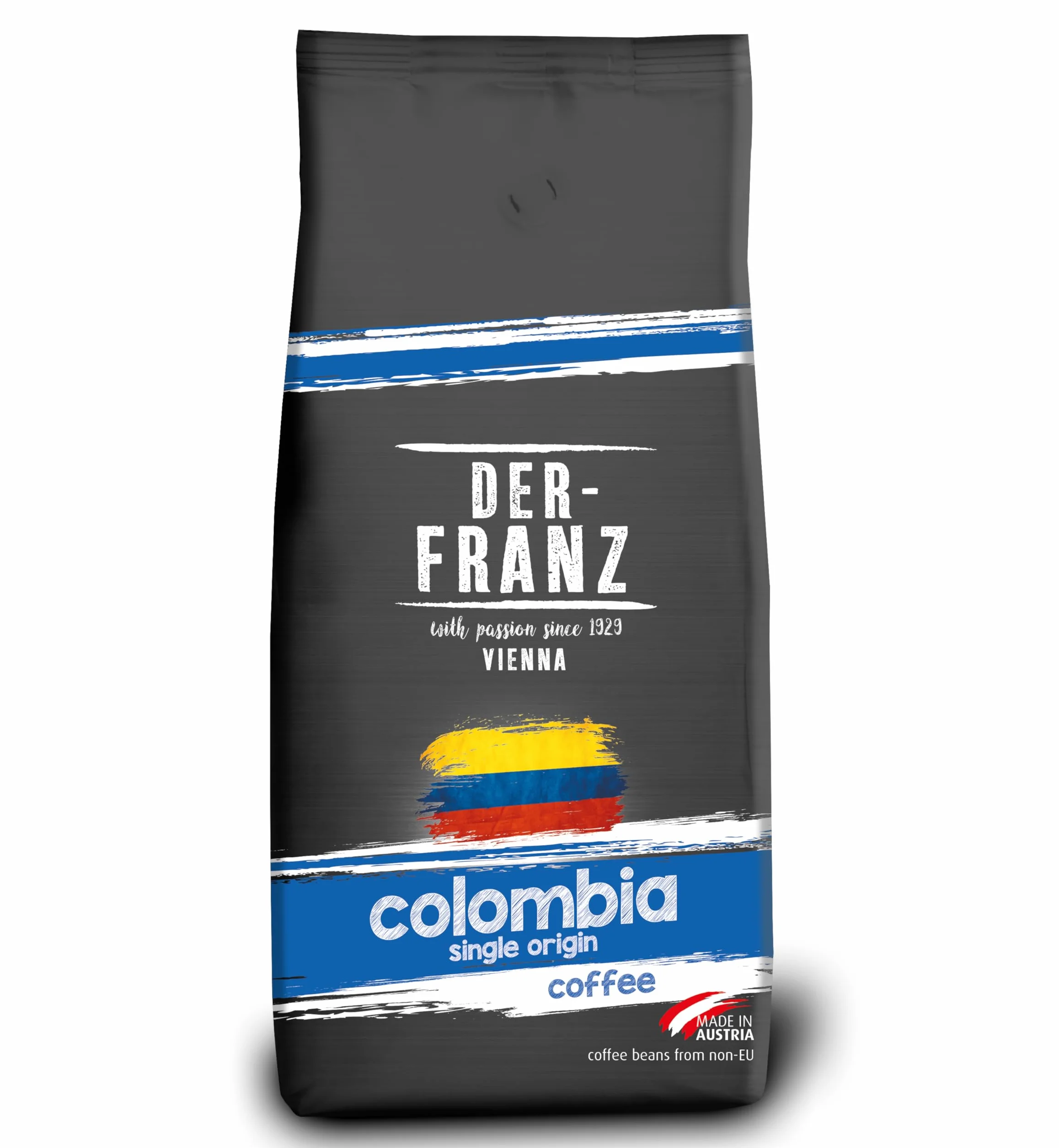 Der-Franz Columbia Single Origin Kawa, intensywność 3/5, 100% Arabica, całe ziarna, 1000 g