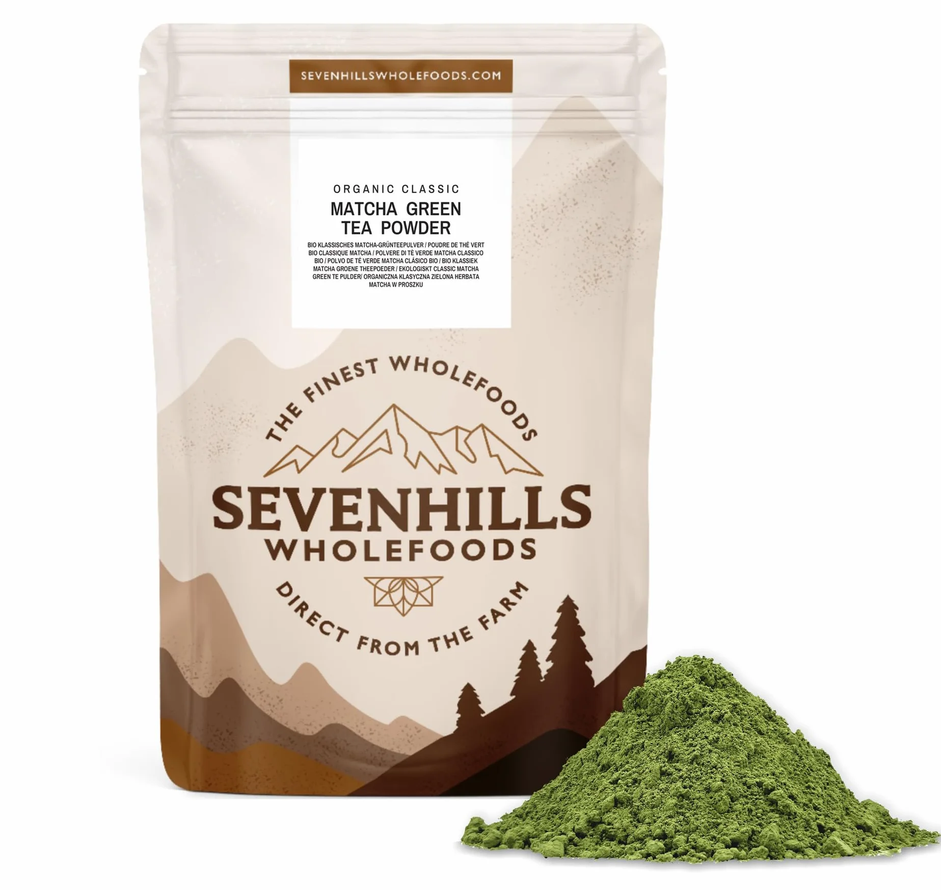 Sevenhills Wholefoods Organiczna japońska klasyczna zielona herbata matcha w proszku 200g