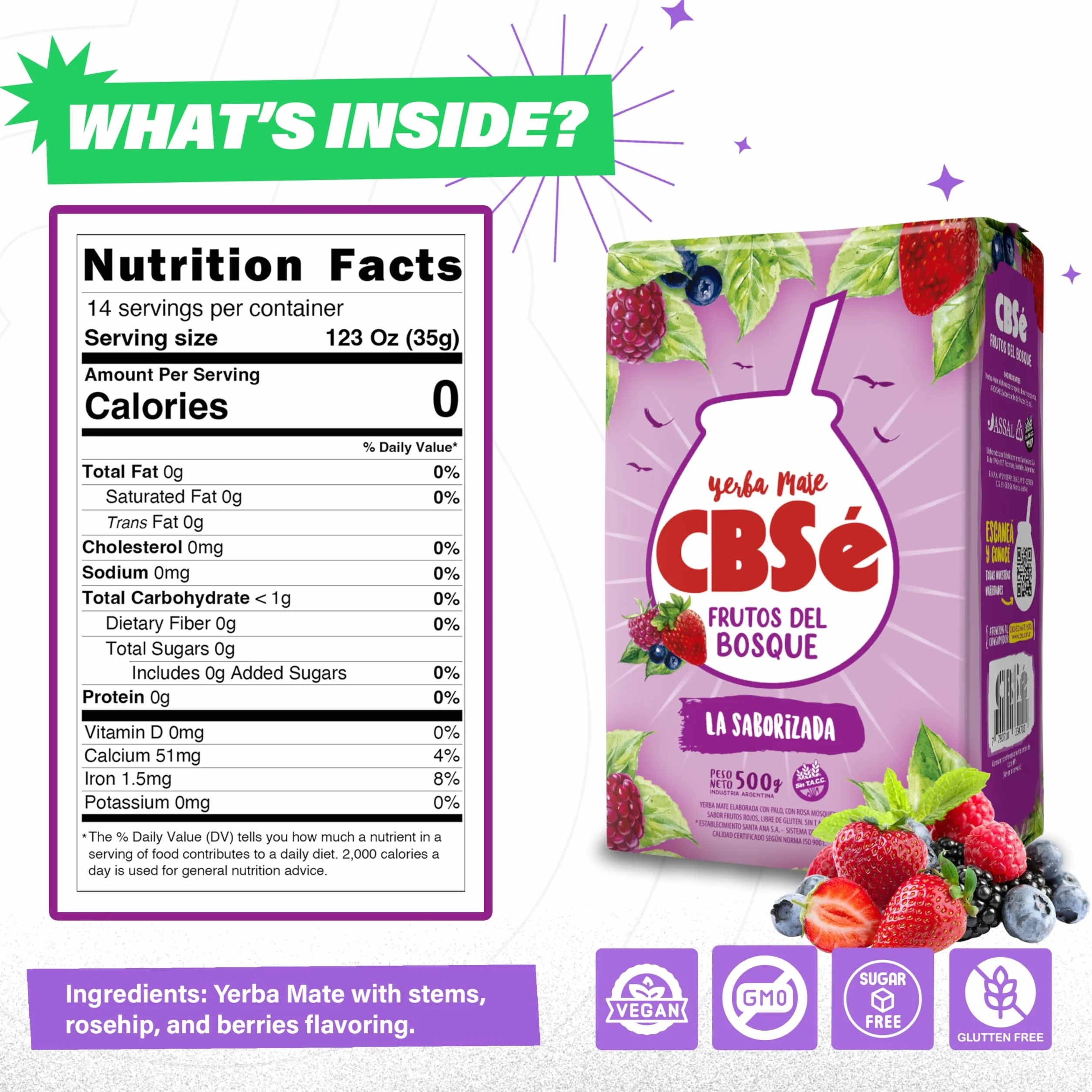 CBSé Frutos del Bosque herbata mate Argentyny 500 g