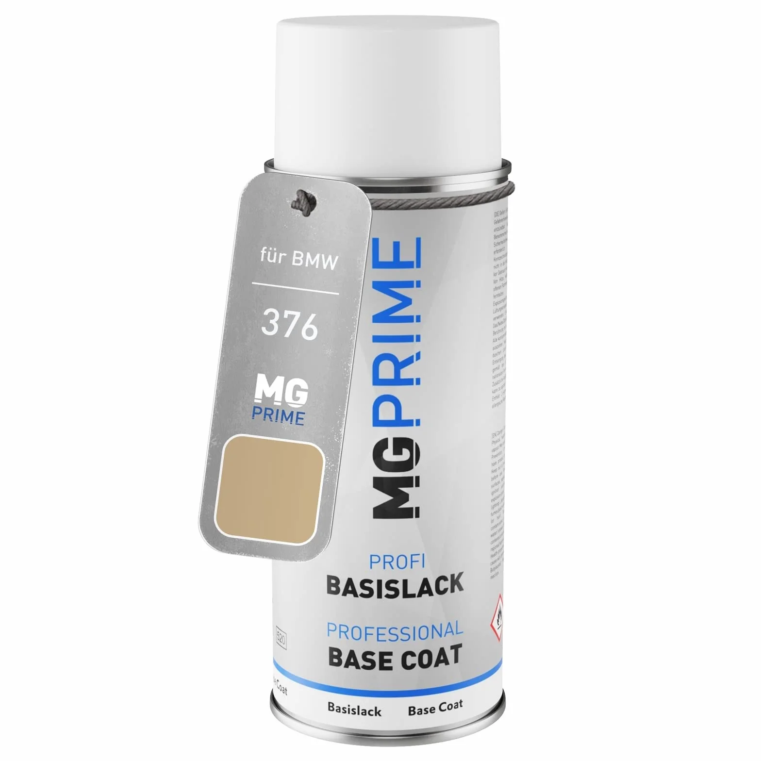 MG PRIME Lakier samochodowy Puszka z aerozolem dla BMW 376 Lightgelb Metallic/Light Yellow Metallic Puszka z aerozolem bazowym 400ml