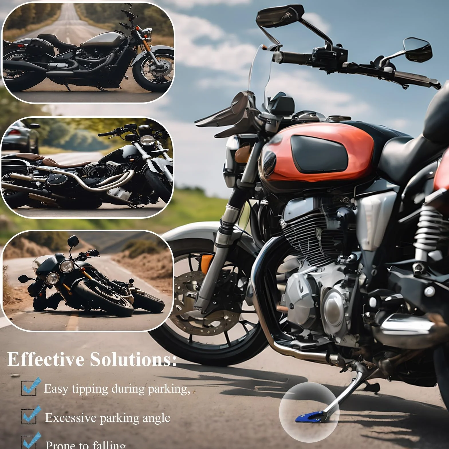 Kompatybilny z Kawasaki Z400 NINJA 400 Motocykl Podpórka Stopka Boczna Podpórka Przedłużenie Pad Zielony Stop Aluminium Motocyklowa Podpórka Płyta Podpórka Powiększ Przedłużacz Płyta Podporowa