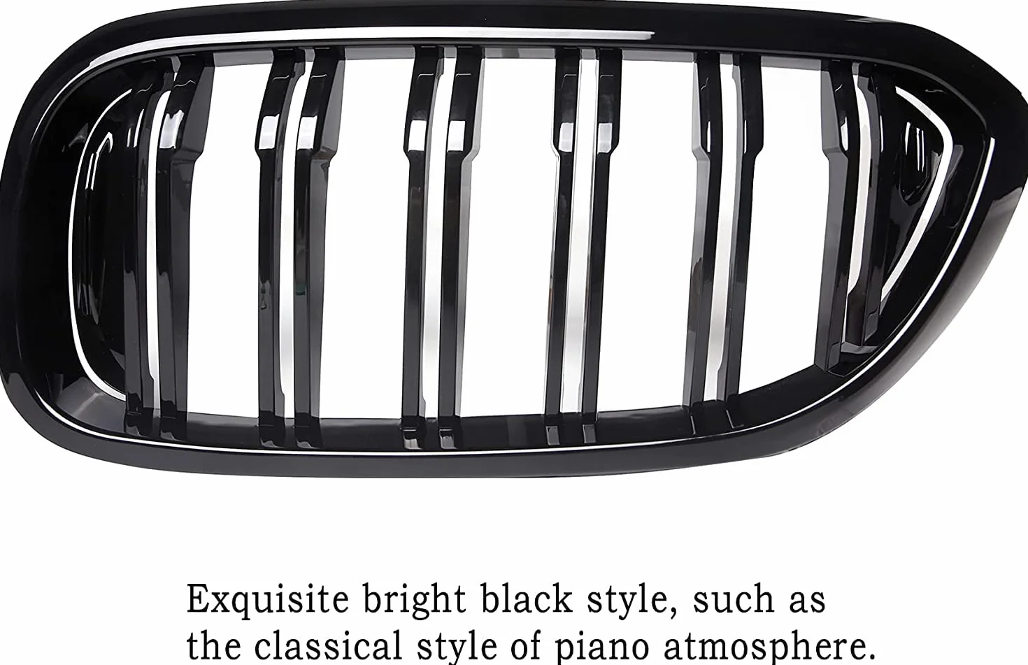 G30 kratka chłodnicy, nerki G31, czarna, pasuje do BMW serii 5 G30 G31, grill nerki, czarny, 2017-2020, podwójne lamele, czarne, błyszczące