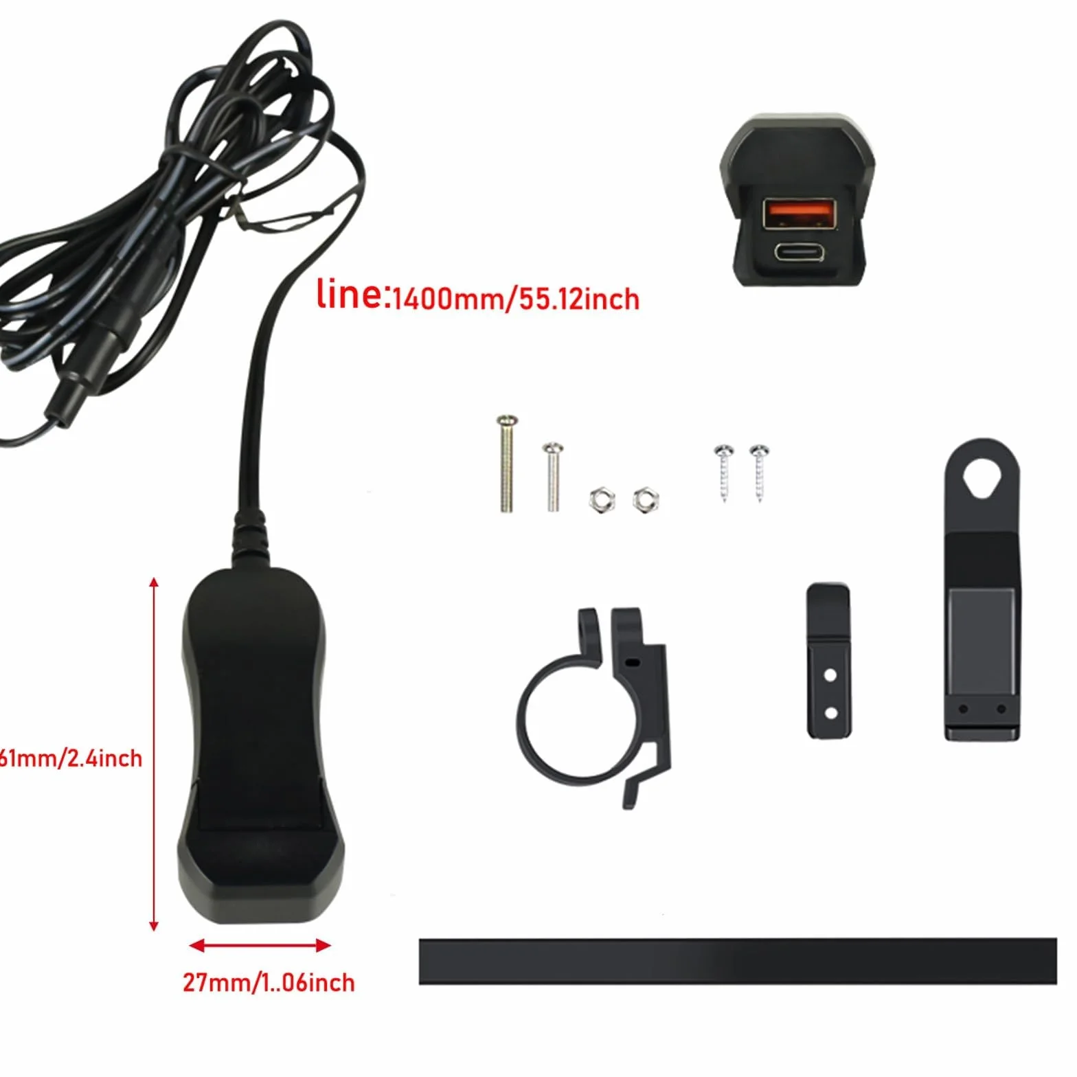 Motocyklowa ładowarka USB 36W PD3.0 QC3.0 2-portowa IP65 12-24V DC