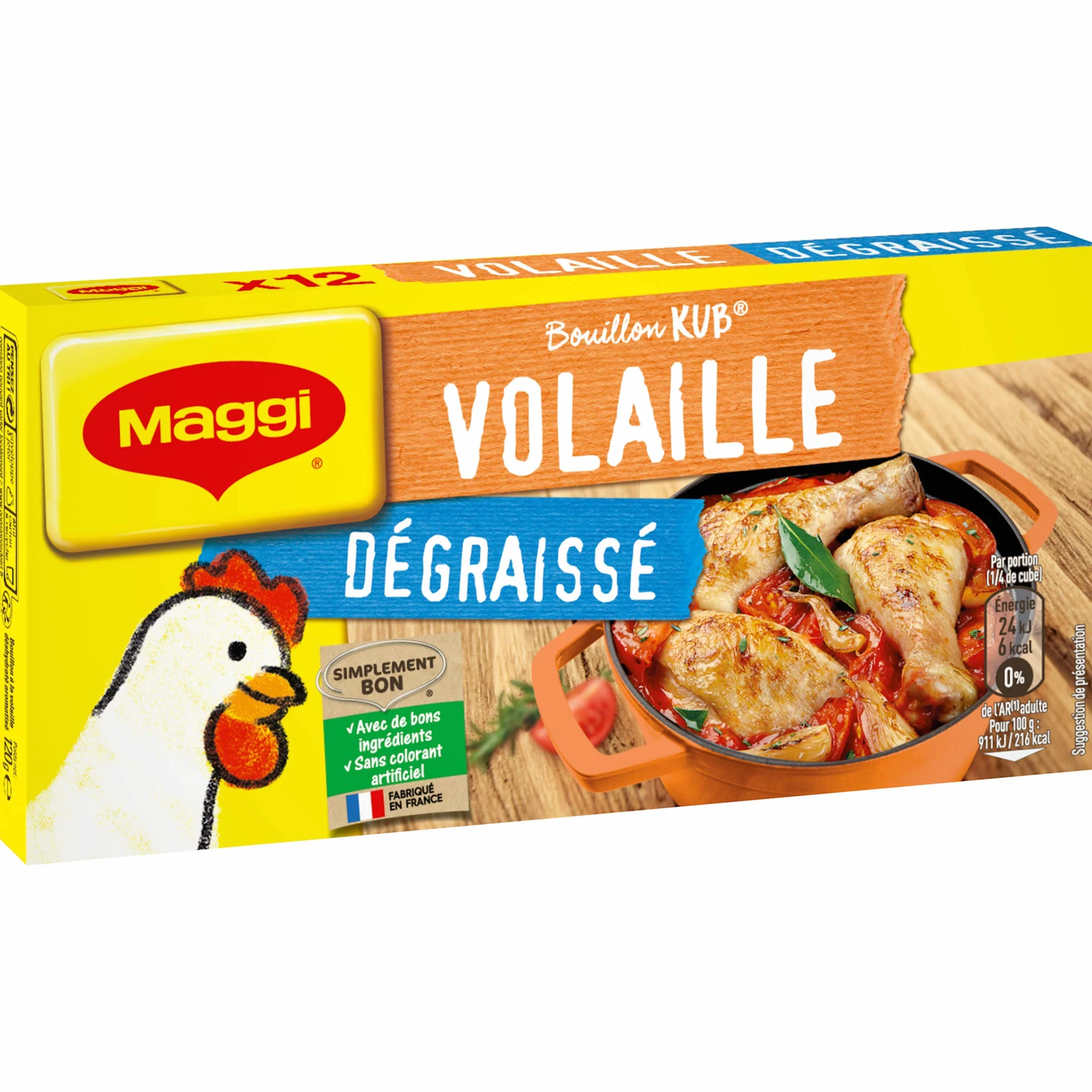 Maggi Kub bulion drobiowy odtłuszczony, 12 tabletek, 120 g