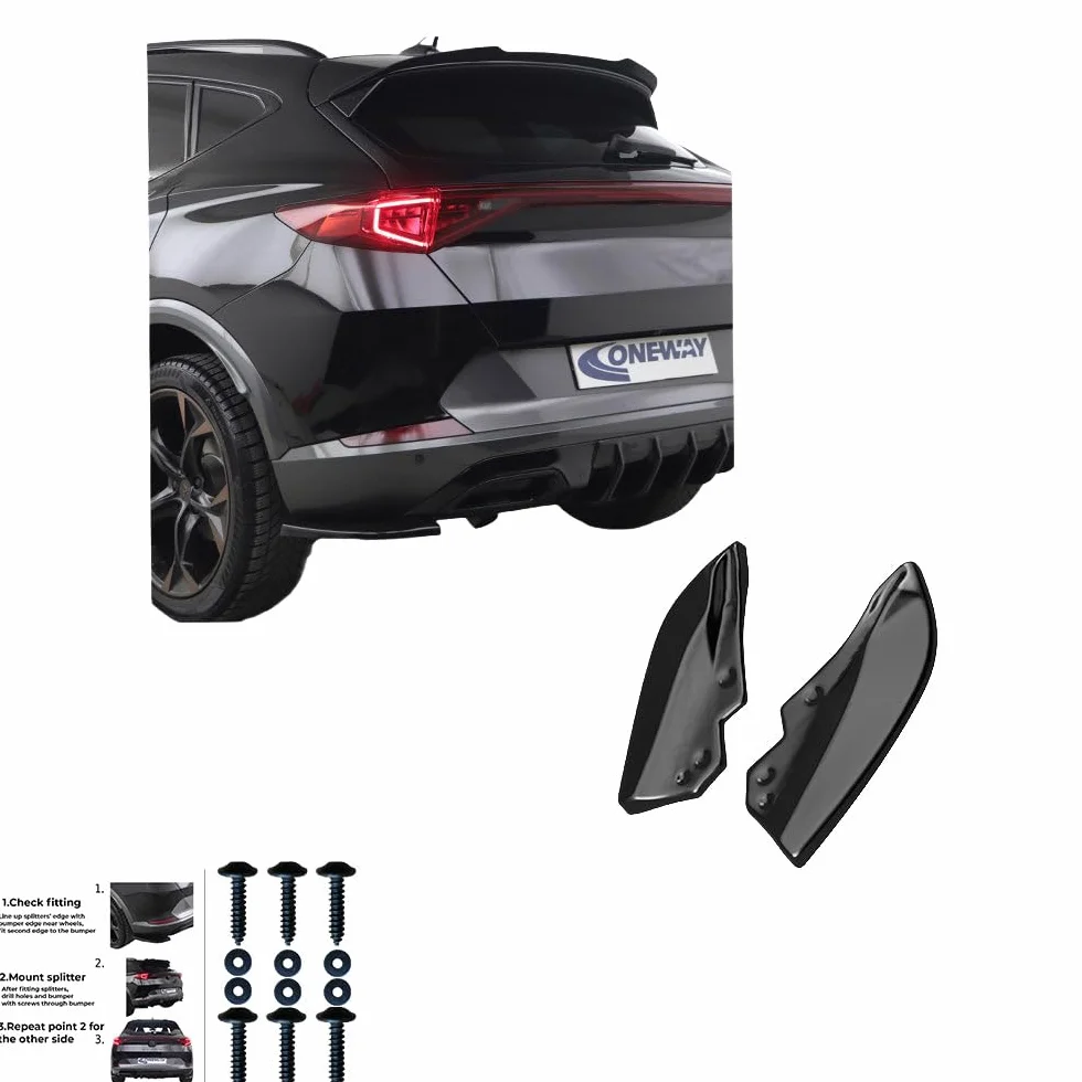 Oneway tylne dyfuzory boczne kompatybilne z Cupra Formentor 2020-2024 i Facelift 2024- - czarny połysk