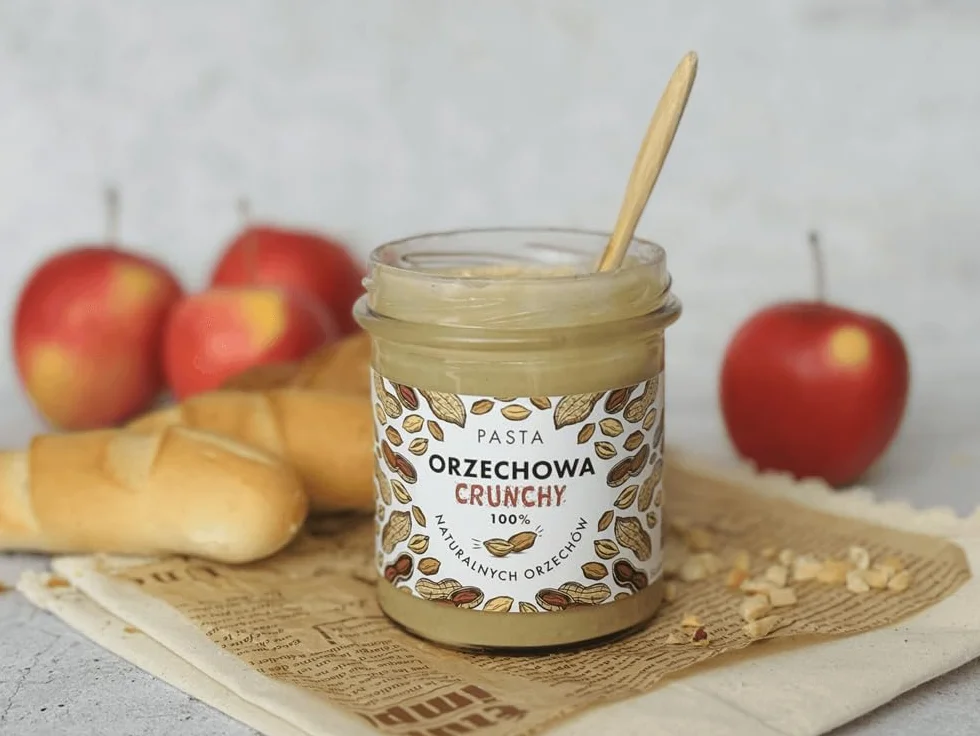 Masło orzechowe Crunchy 100% orzeszków ziemnych bez dodatku cukru i oleju palmowego zestaw 2x300 g