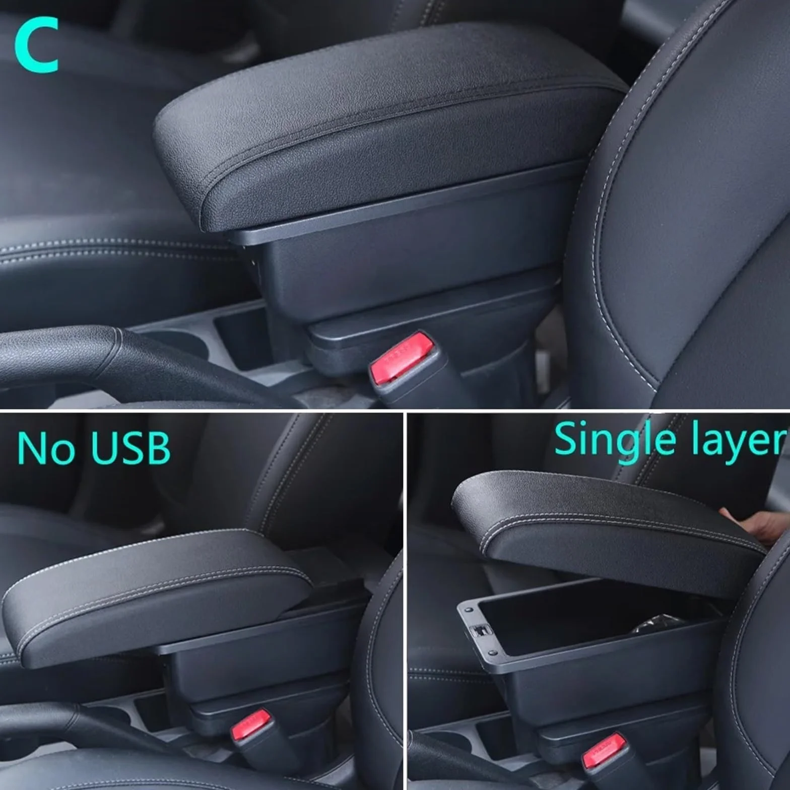 Armsteun Richter Bush Podłokietnik Pasuje Do Nissan Terrano 3 Renault Duster Oroch Car Podłokietnik Box 2012-2018 Części Schowka Akcesoria Samochodowe(C3 Black white NOUSB)