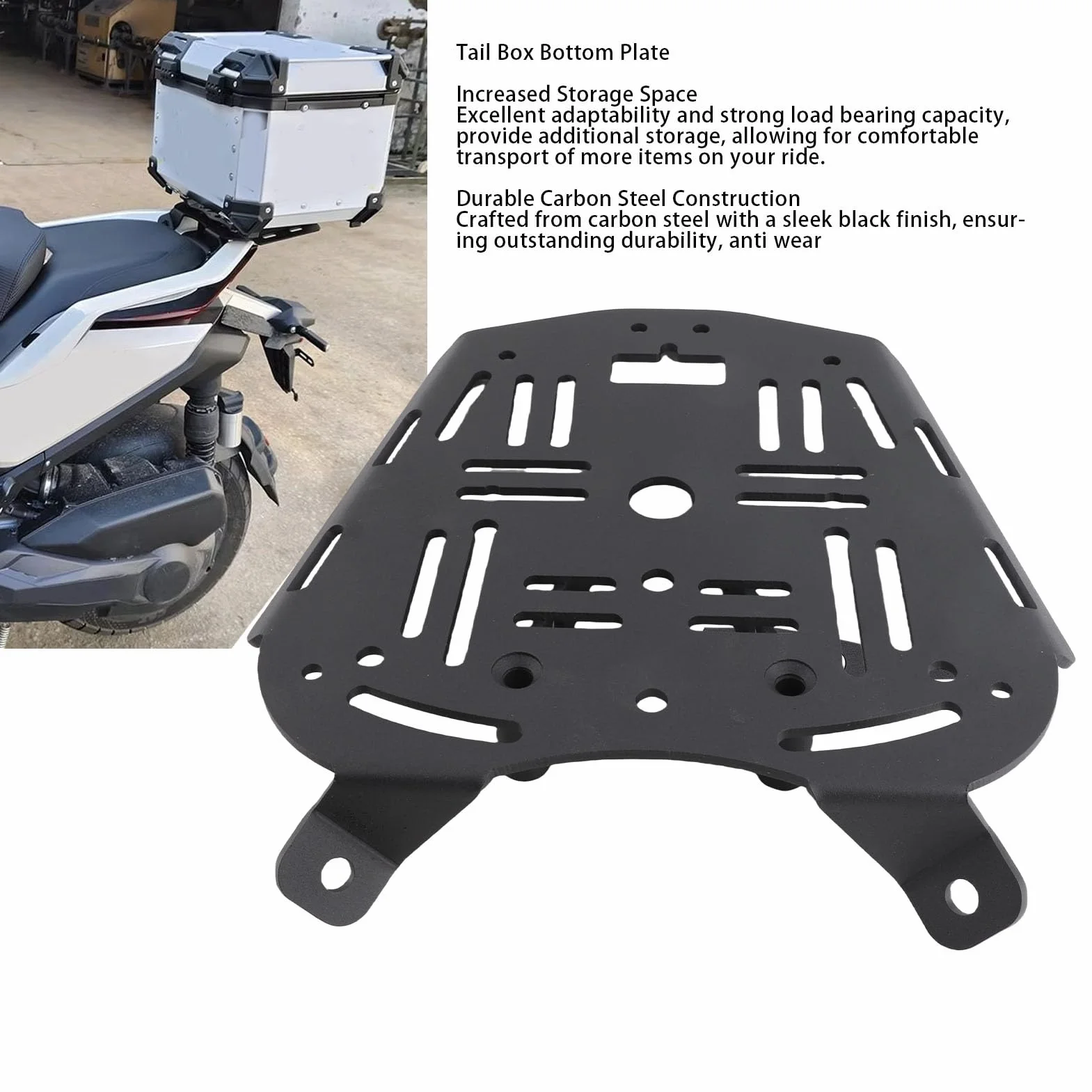 Sxhlseller Motocyklowa Skrzynia Motoryzacyjna Płytka Montażowa dla Zontes 368G 501G, Tablica Podstawowa Stalowa z Podkątem do Motocyklowej Pudełka Bagażowego Bagażnika