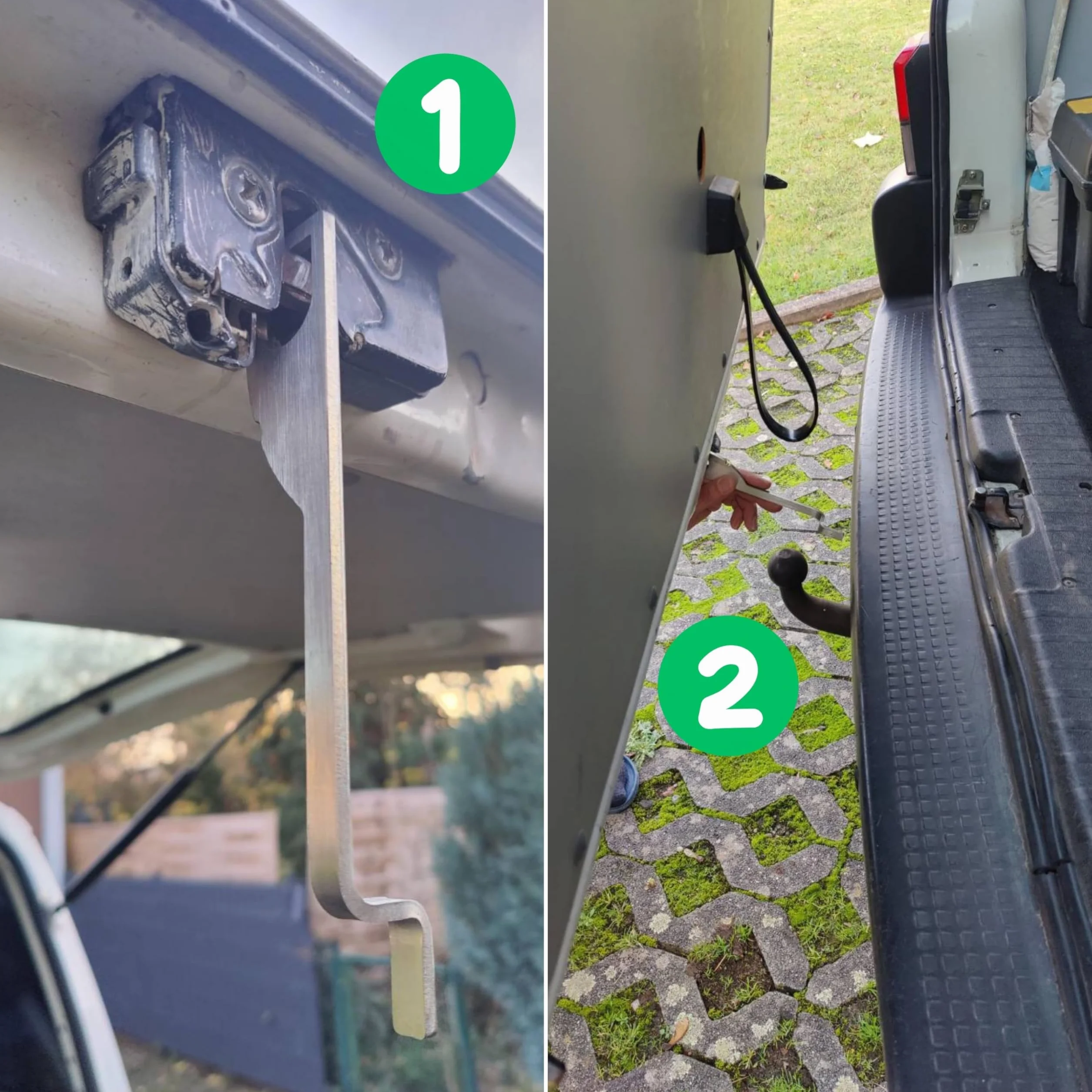 Uchwyt tylnej klapy Volkswagen VW T4 T5 T6 Bus Transporter 197 mm stal nierdzewna