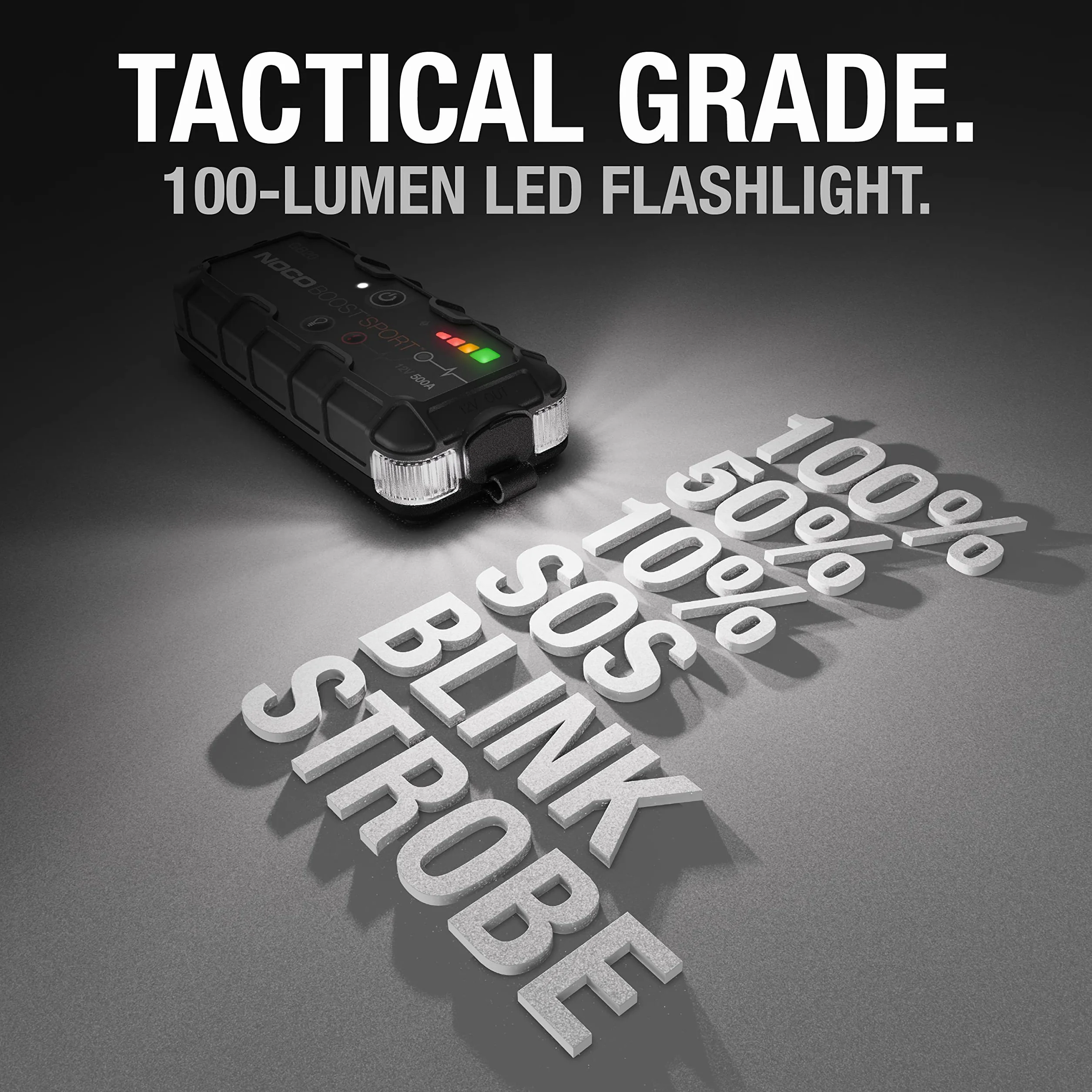 NOCO Boost Sport GB20 500A 12V UltraSafe litowy urządzenie rozruchowe, booster do akumulatora I kable rozruchowe do 4,0-litrowych silników benzynowych odpalania