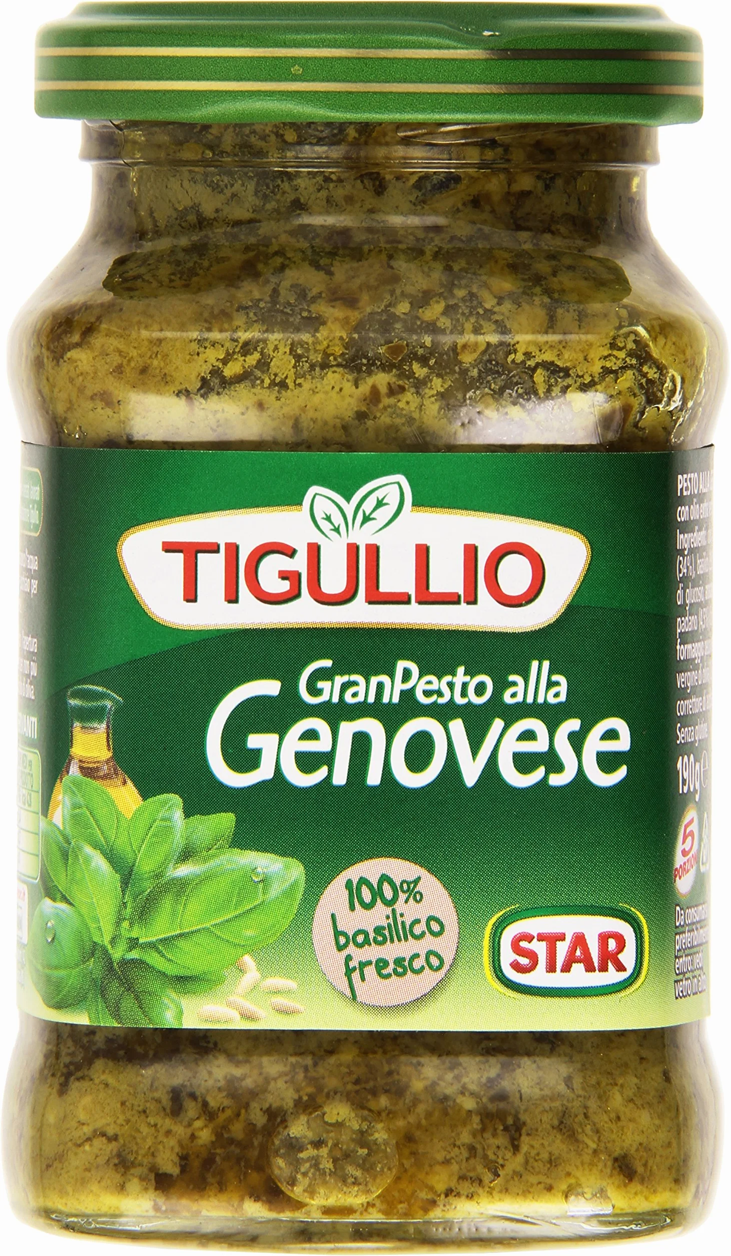 Pesto bazyliowe z czosnkiem 190g Tigullio włoskie z serem Grana Padano DOP