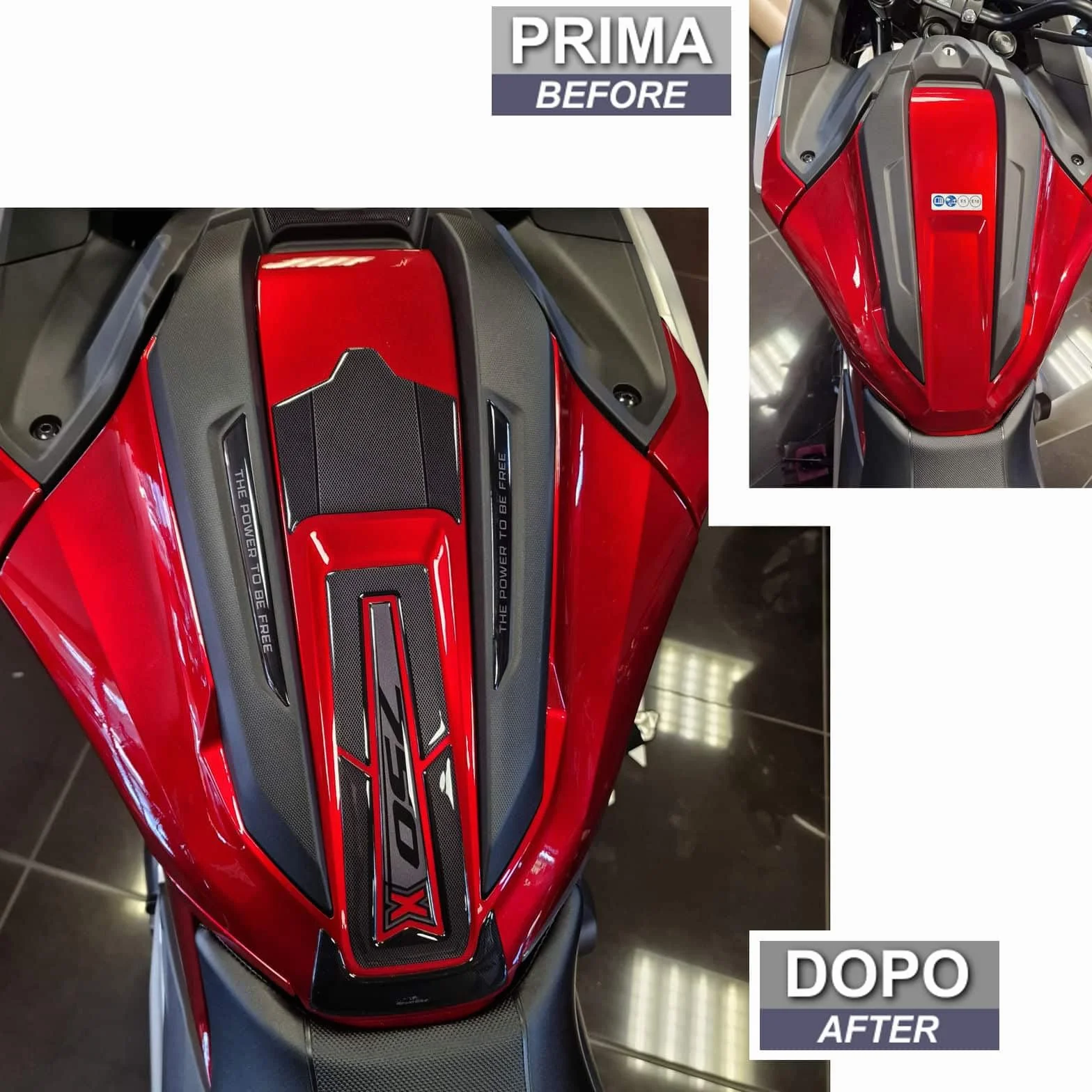 Resin Bike Naklejki Moto kompatybilne z Honda NC750X 2021-2026. Chronią Podkładka zbiornika przed uderzeniami i zadrapaniami. Naklejki żywiczne z efektem 3D - wyprodukowane we Włoszech
