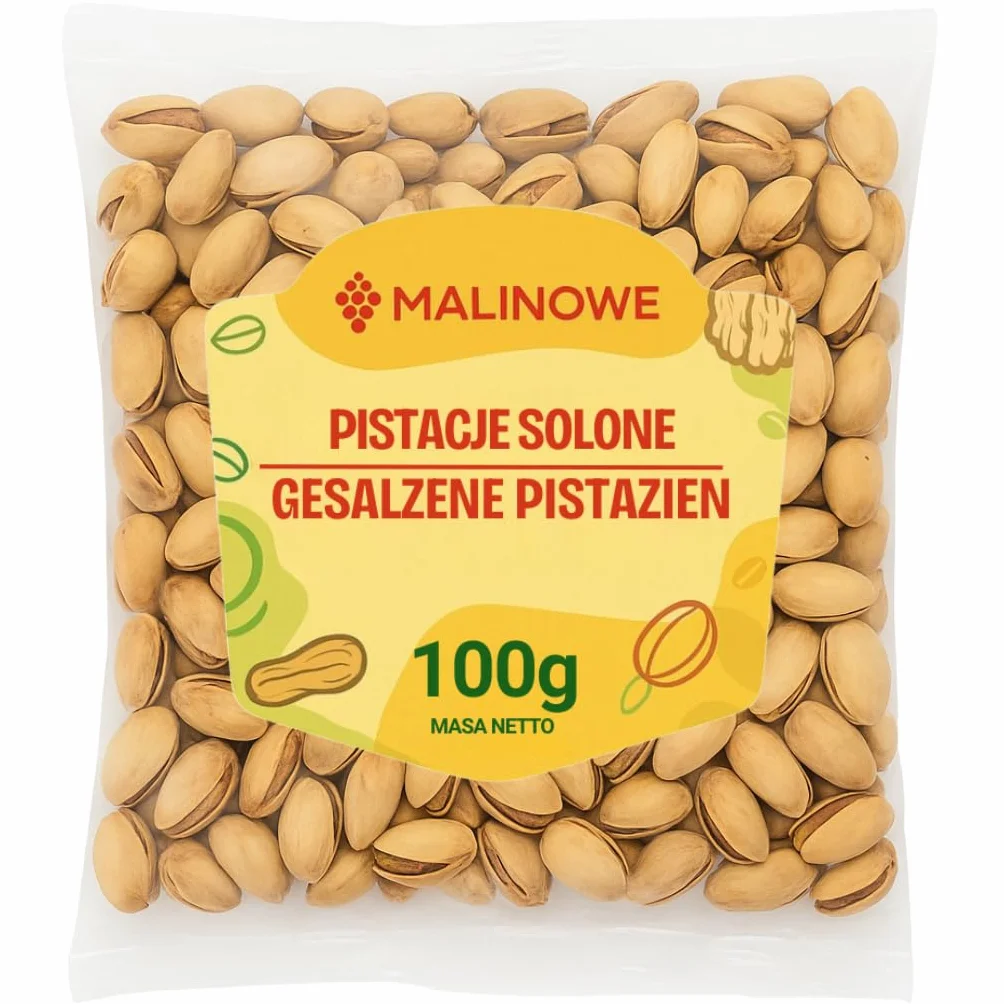 Pistacje Prażone Solone 100g Malinowe