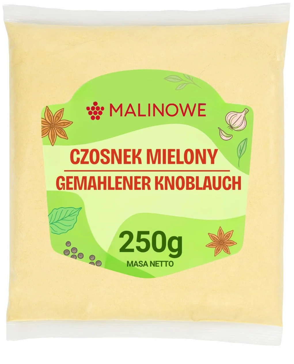 Malinowe CZOSNEK SUSZONY MIELONY 250g Aromatyczny Wyrazisty Premium