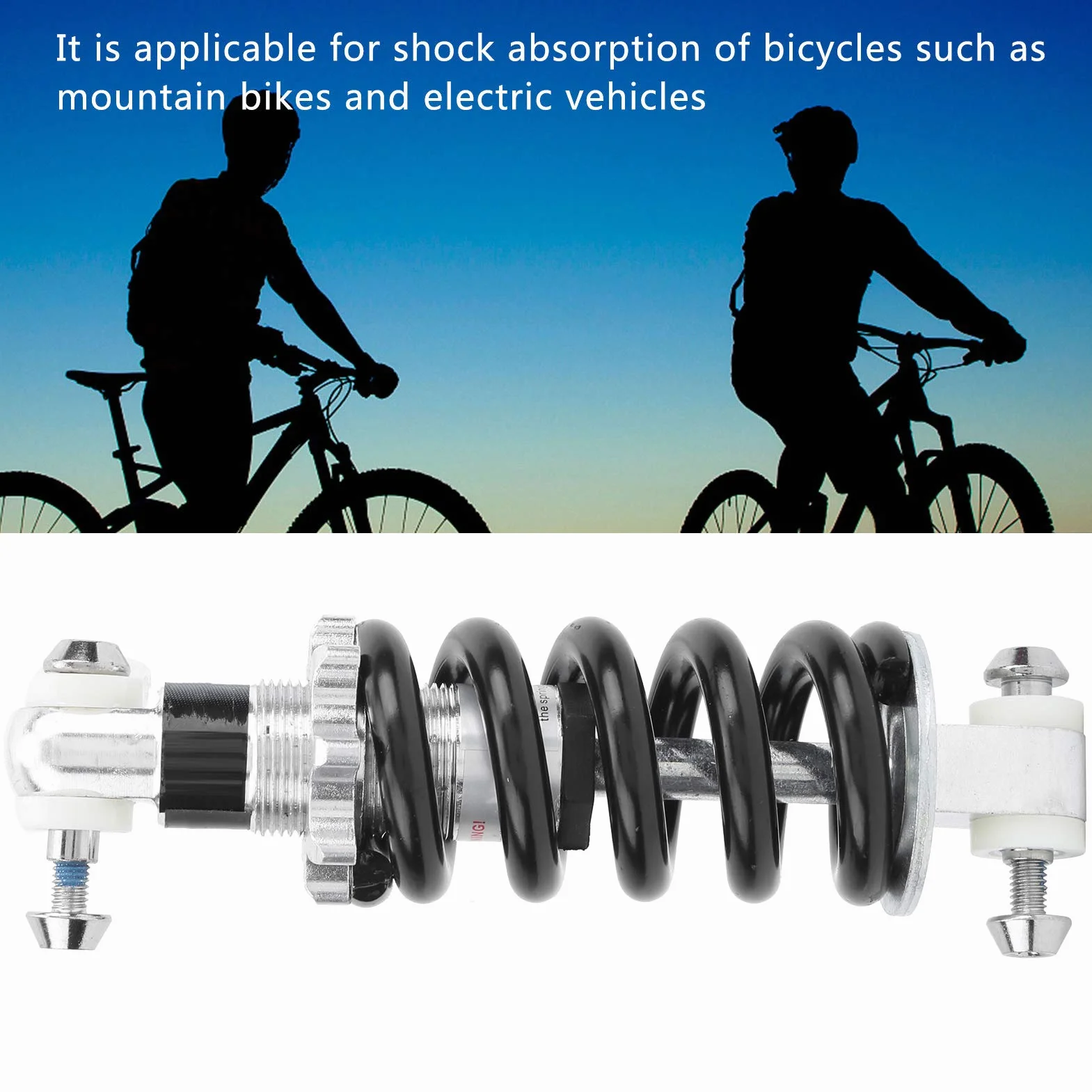 Tissting Amortyzatory motocyklowe zawieszenie 150 mm sprężynowe amortyzatory śrubowe regulowane zawieszenie amortyzator akcesoria do roweru górskiego, roweru elektrycznego(1500lbs)