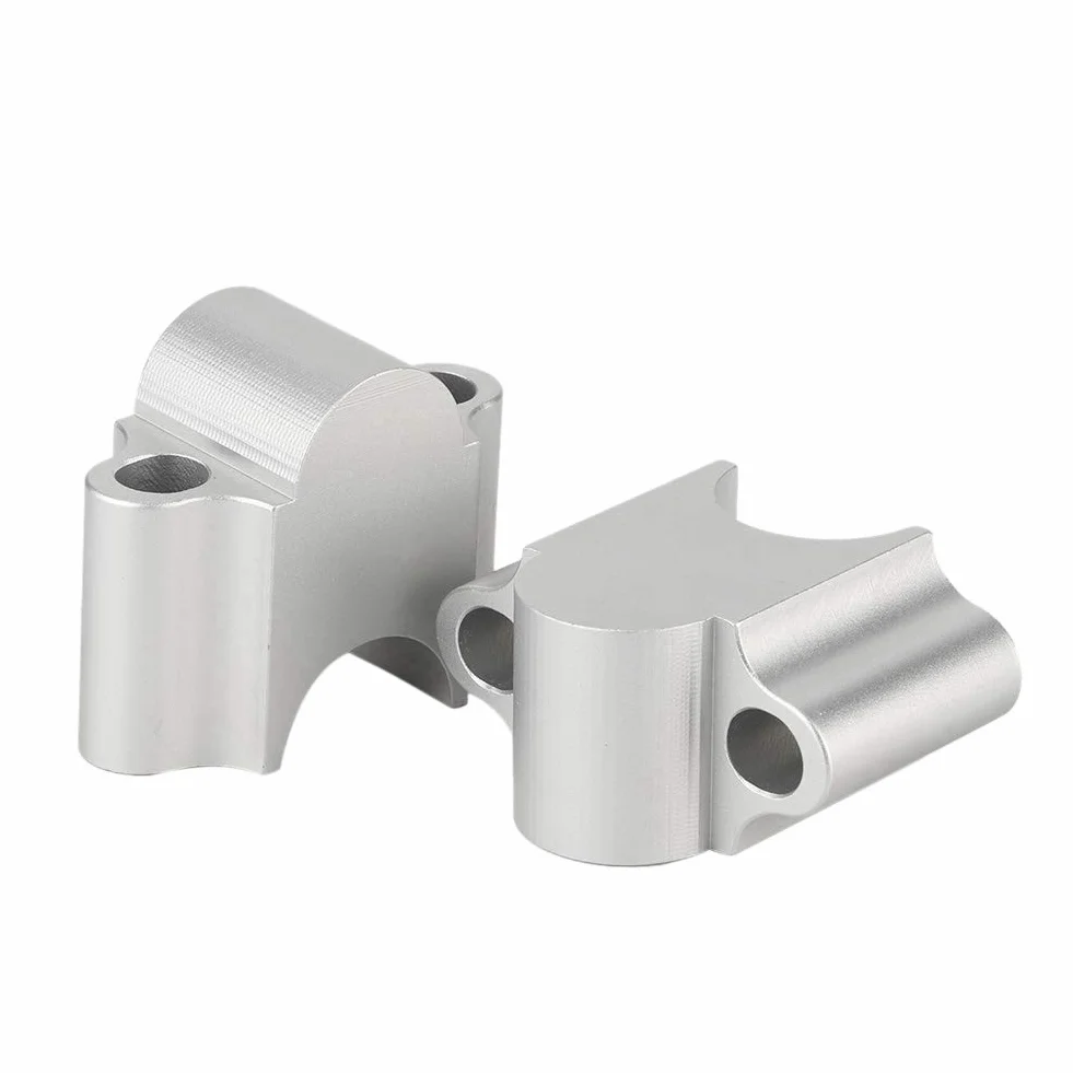 Podwyższenie kierownicy 22 mm, riser Hornet, riser, 7/8", 22 mm, uniwersalna modyfikacja kierownicy motocykla, zaciski ze stopu aluminium, srebro
