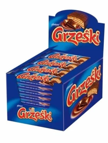 Grzeski batoniki waflowe z czekoladą 36 g