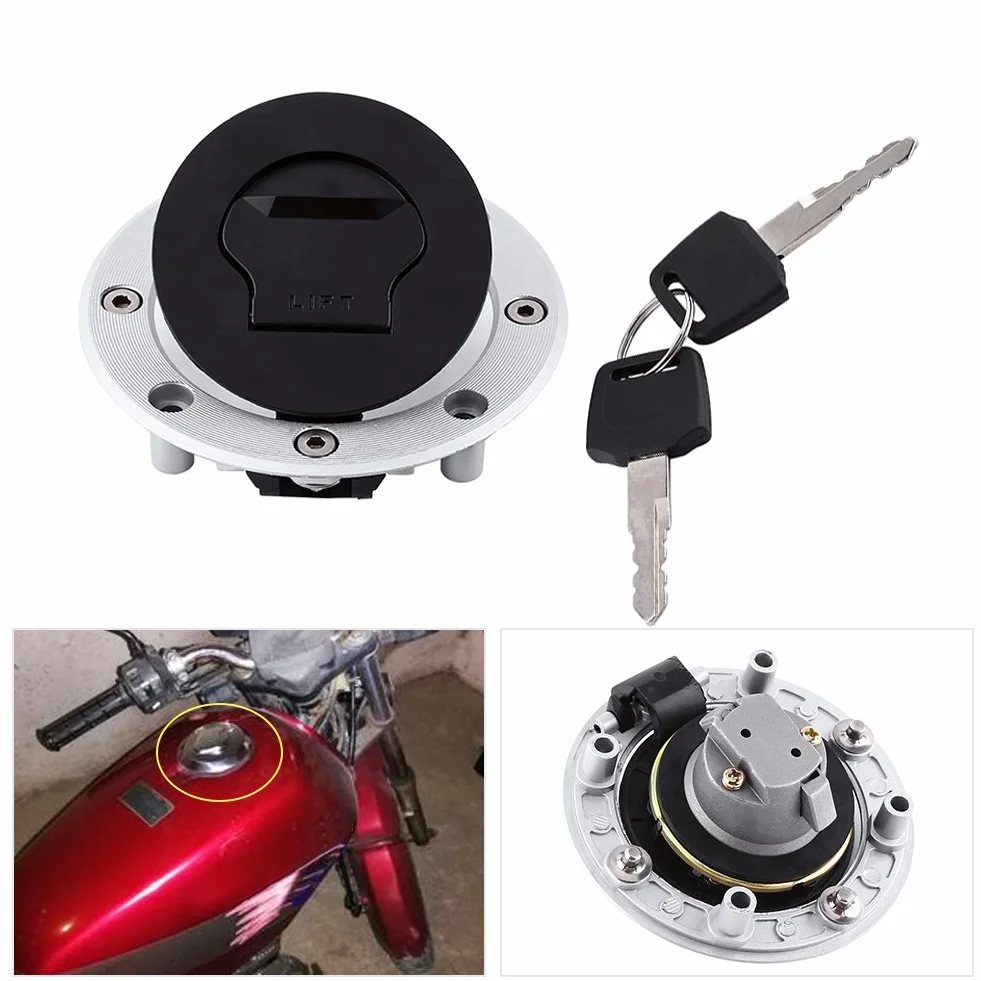 Pokrywa zbiornika gazu, aluminiowa pokrywa zbiornika paliwa gazowego z 2 kluczami kompatybilna z GSX-R600, GSX-R750, GSX-R1000, GSXR1300, TL1000R, Katana, SV650 / SV650S