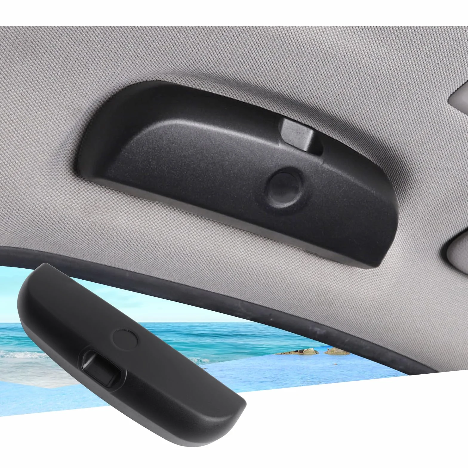 GAFAT Kompatybilny z Ford Kuga 3 MK3 ST-Line 2020-2024 2025 Uchwyt na Okulary Słoneczne Etui na Okulary Samochodowe, Kuga MK3 2024 Pudełko Organizacyjne, Akcesoria do Kuga 3 (Czarny-Upgrade)