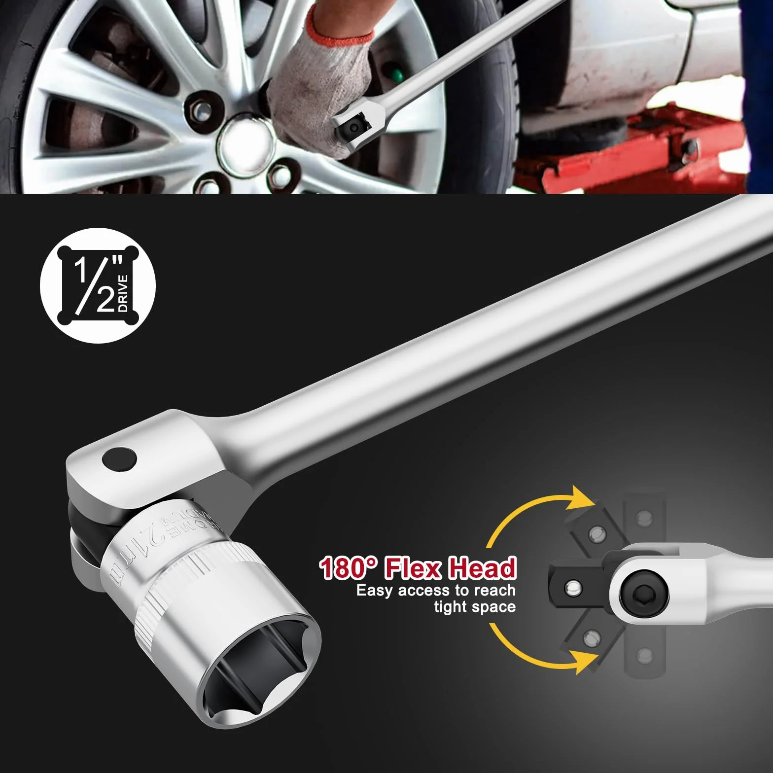VANPO Klucz dynamometryczny 1/2" 20-220 Nm 7-częściowy zestaw