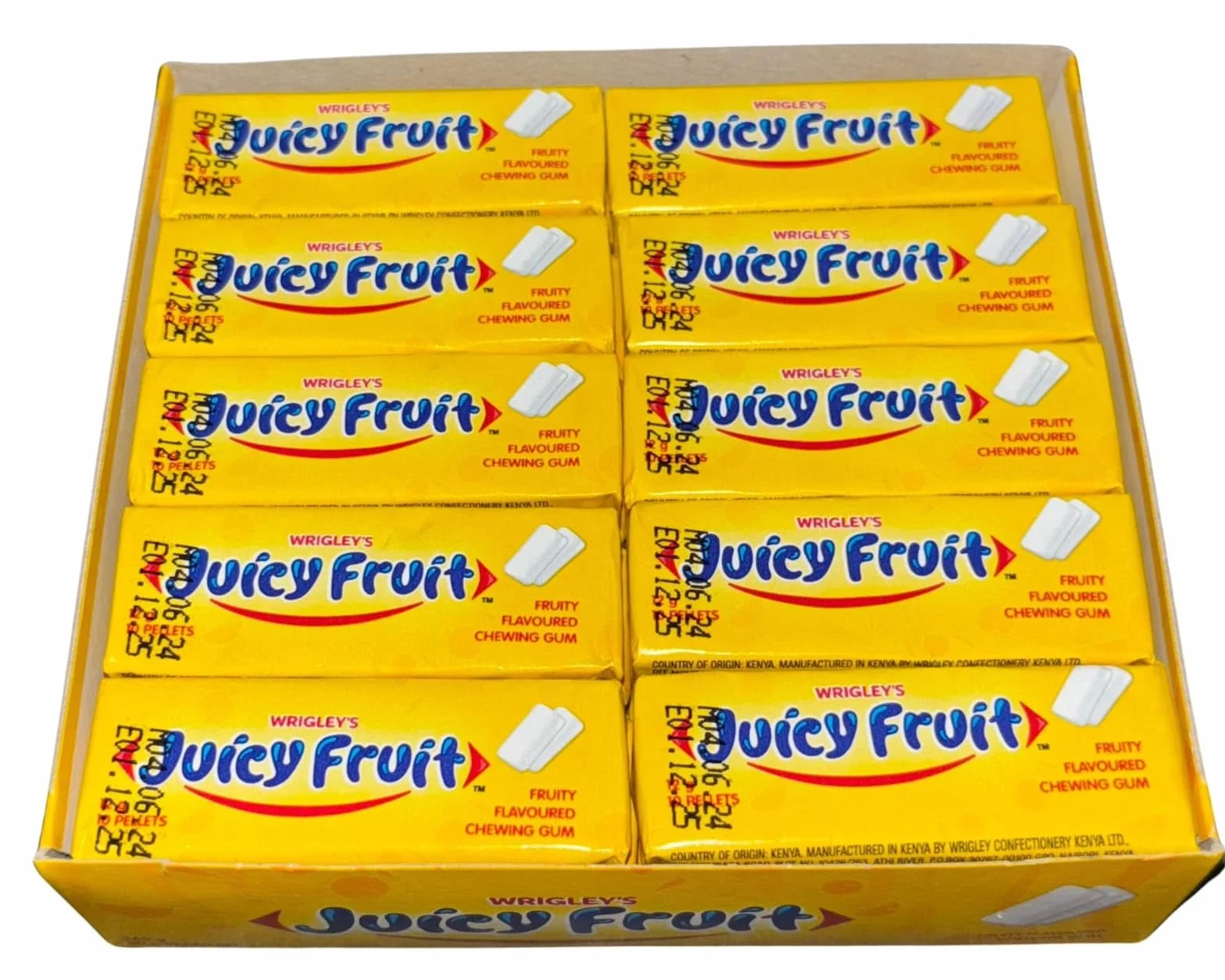 WRIGLEY'S JUICY FRUIT Guma do żucia opakowanie zbiorcze 20 x 5 pałeczek 13,5 g