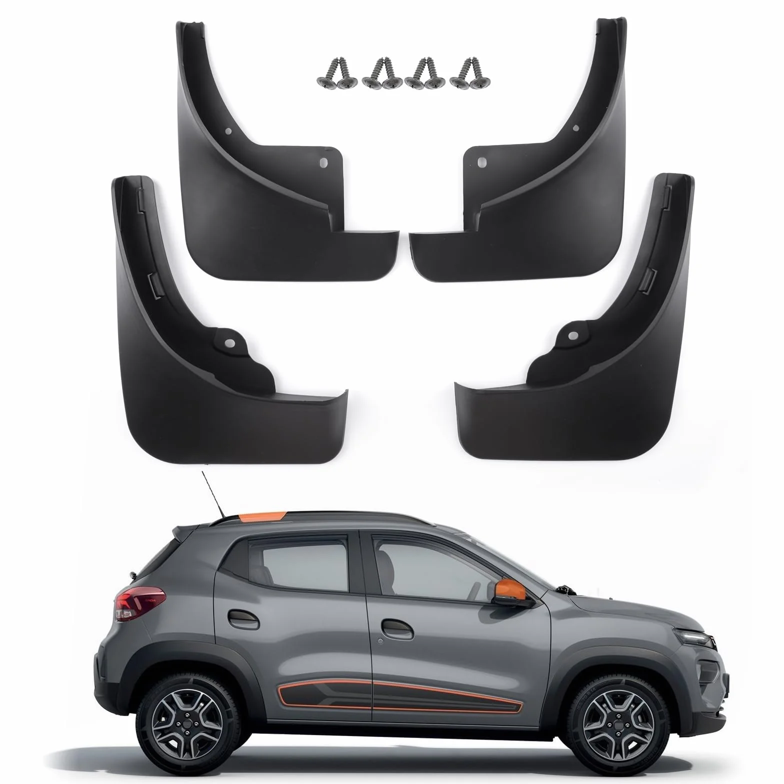LFOTPP Dacia Spring Electric 2022-2024 2025 chlapacze samochodowe, akcesoria błotników Dacia Spring z tworzywa sztucznego ABS z przodu i z tyłu, osłona przeciwbłotna, ochrona koła, wymagane wiercenie