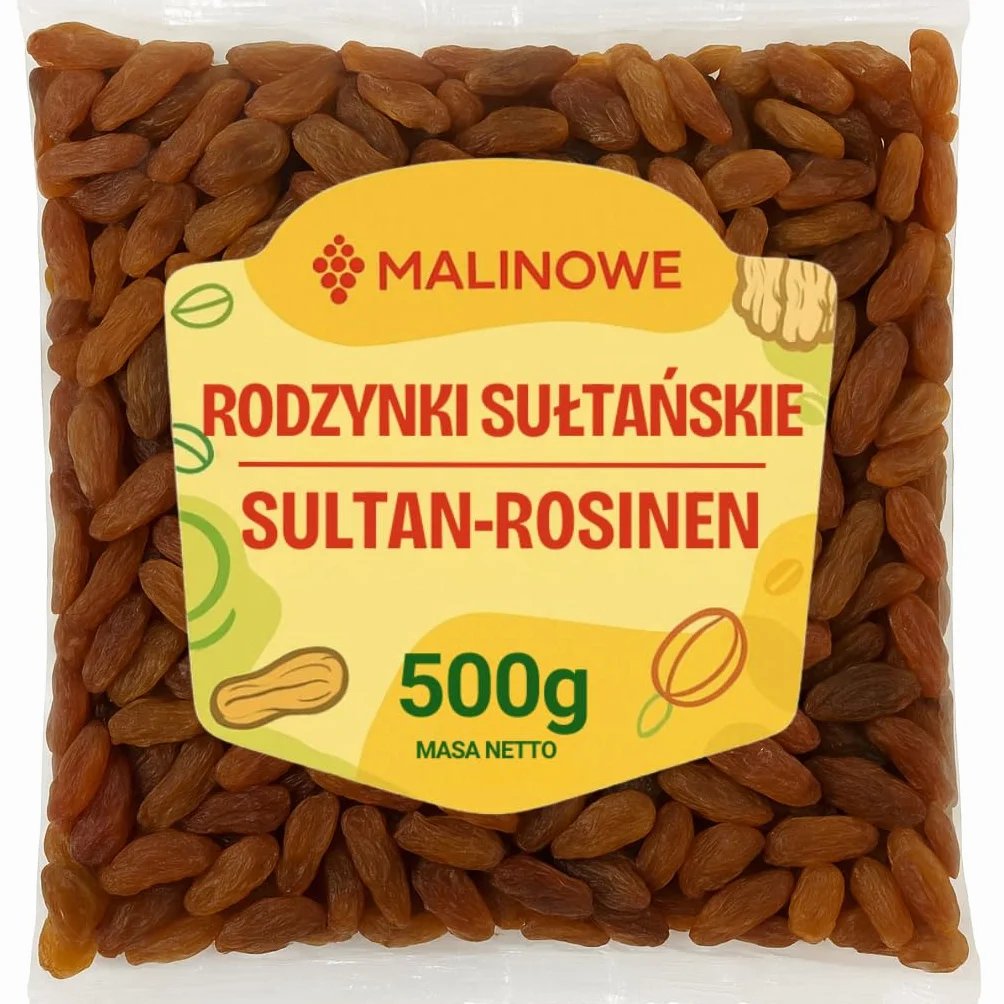 Rodzynka Sułtańska Malinowa 500g Naturalna