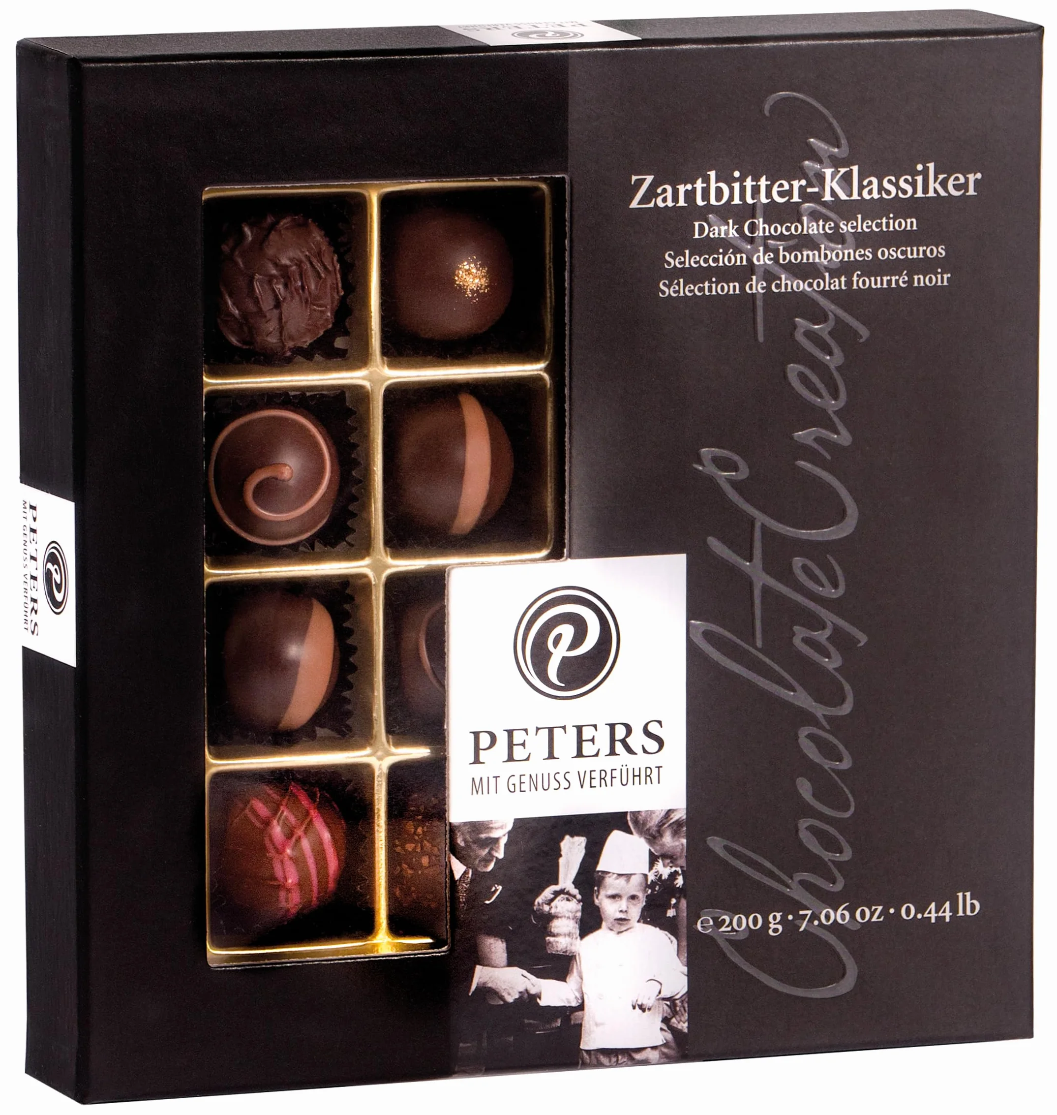 Peters Mit Genuss verführt | Klasyczna gorzka czekolada | z alkoholem | gorzka czekolada | ręcznie robiona | prezent | dla mężczyzn | rum | czekolada | pomysł na prezent | Made in Germany | 200g