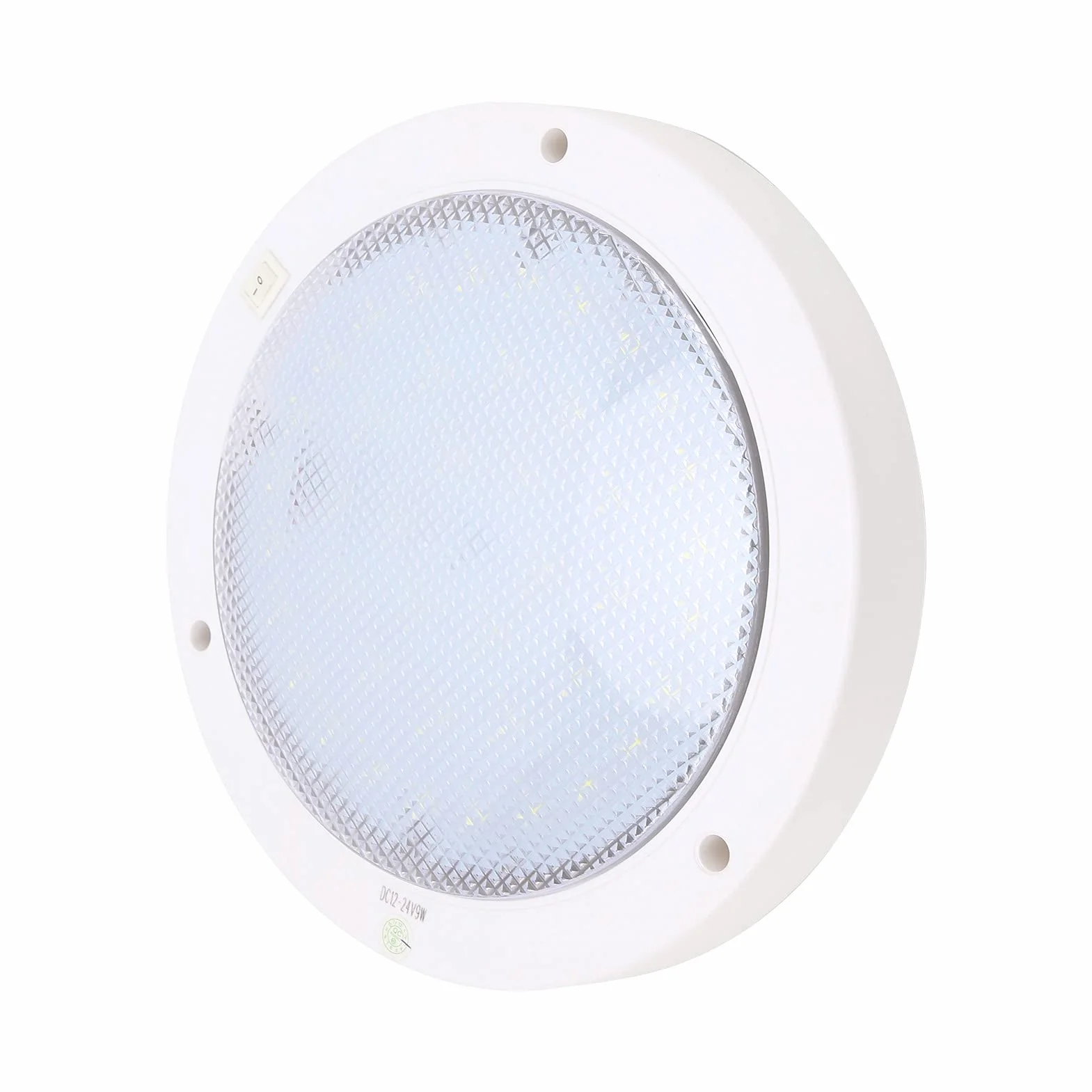 Buachois Lampa sufitowa LED do samochodu, lampa sufitowa LED do łodzi, 12 V wewnętrzna lampa dachowa, 300 LM RV Lampy LED uniwersalne do samochodów kempingowych przyczep kempingowych łodzi jachtu