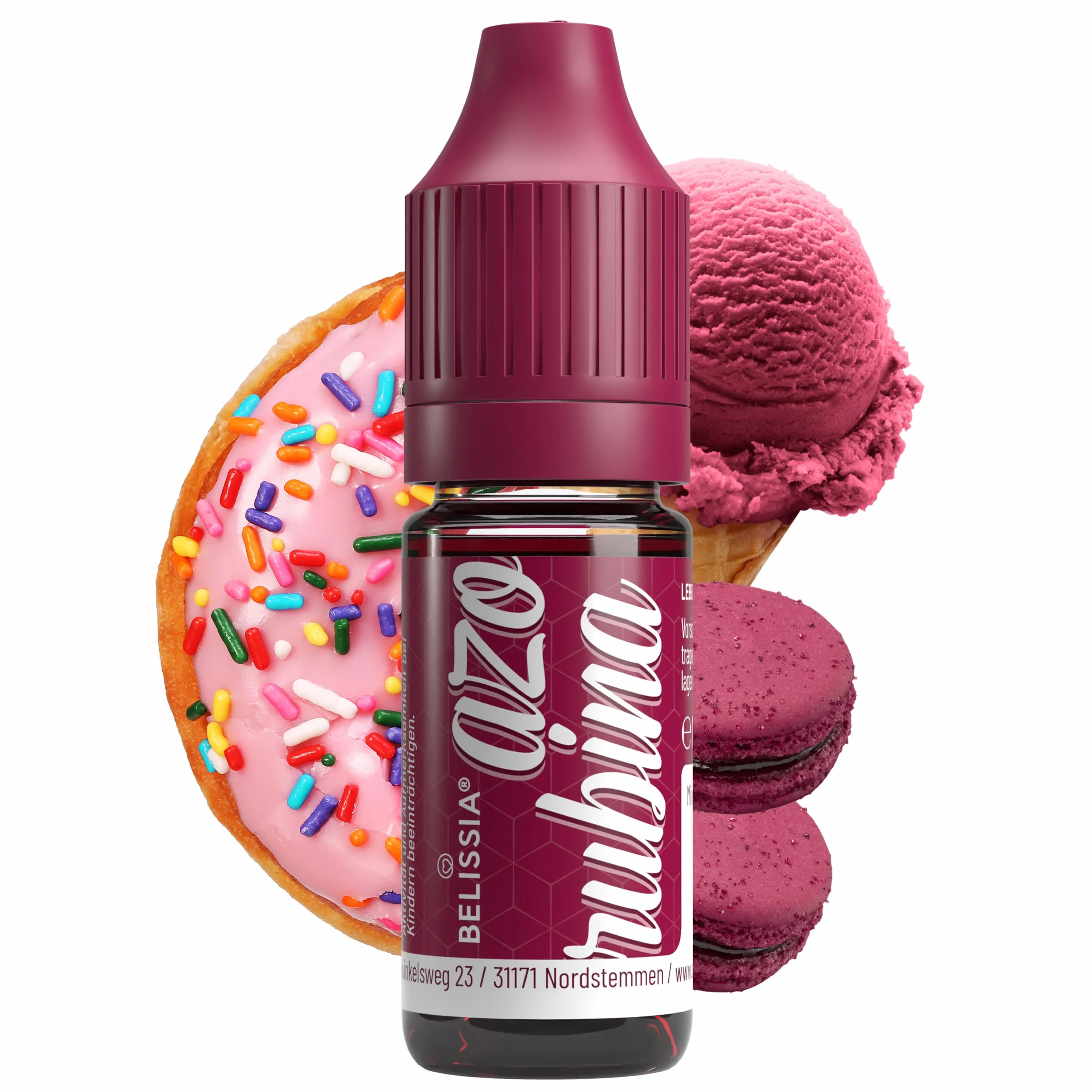 Belissia Barwnik Spożywczy Azorubina 10ml, niezwykle skoncentrowany, płynny do barwienia napojów, ciasta, polew i wszystkich innych produktów spożywczych.