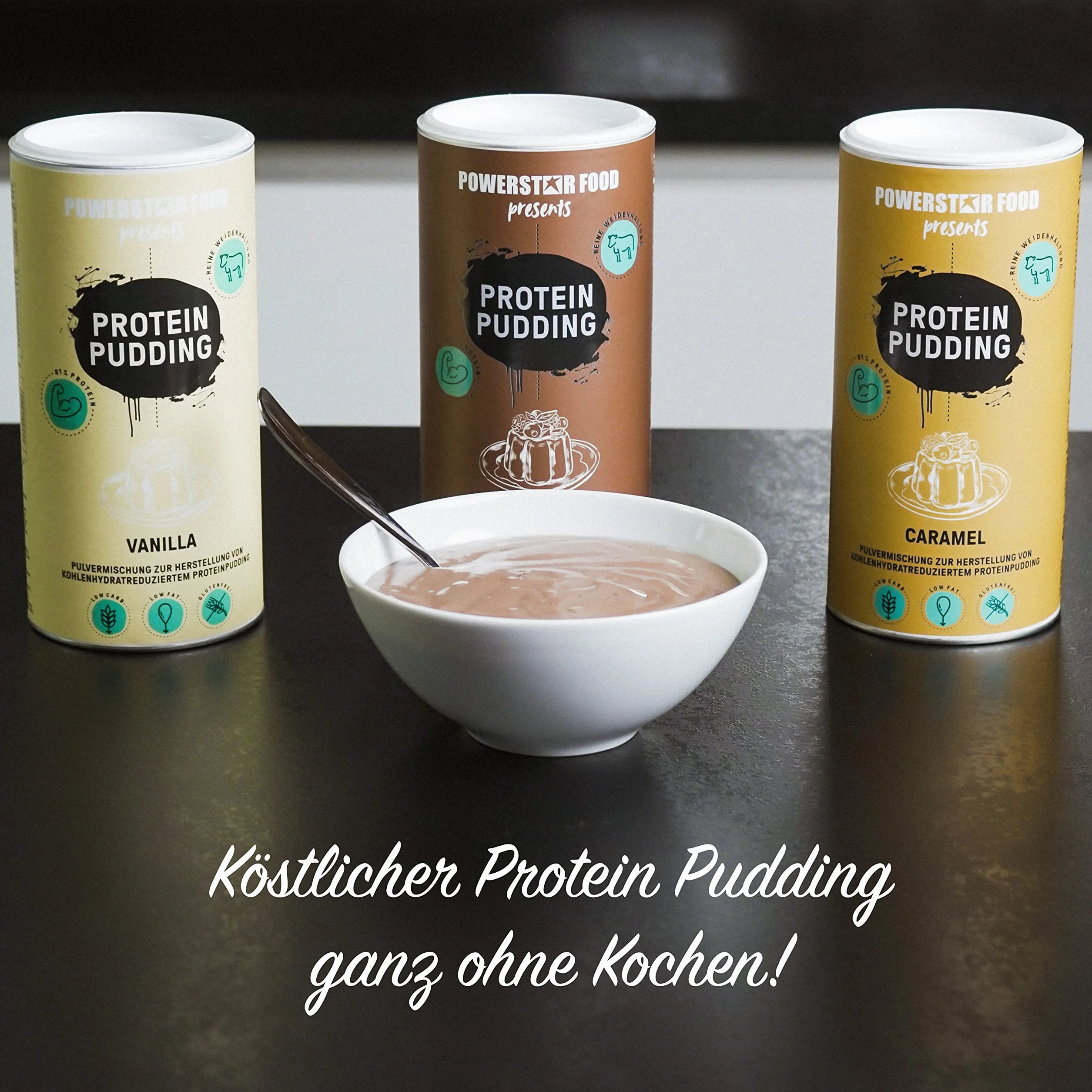 Powerstar PUDDING PROTEIN PUDDING 420 g | najwyższa zawartość białka 81,2% | niemiecka produkcja | pudding w proszku bez dodatku cukru i bez gotowania | niskokaloryczny | idealny do diety i budowy