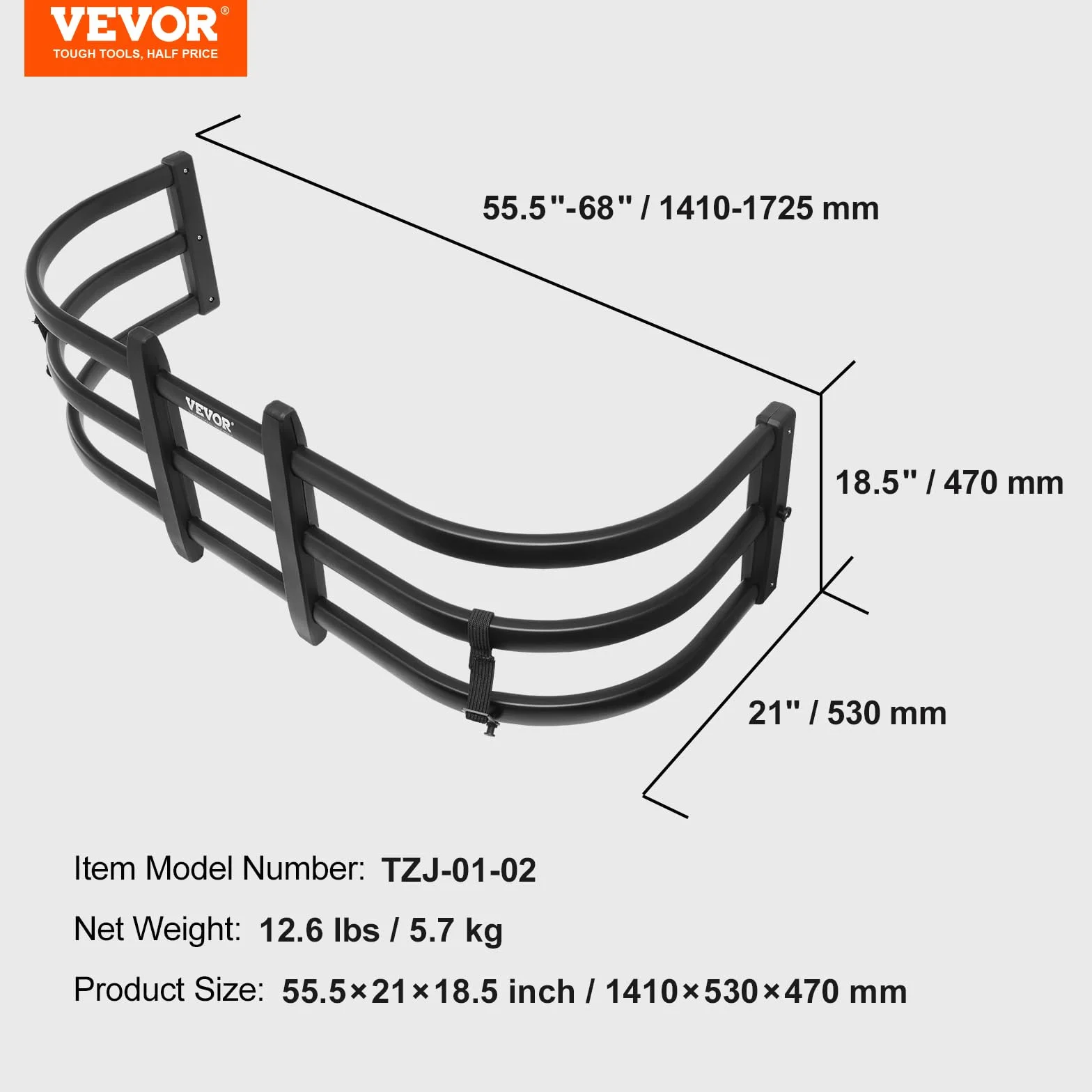 VEVOR Przedłużacz łóżka ciężarówki aluminiowy wysuwany 141-172 cm Ford Super Duty Dodge Ram 1500 2500 3500 Toyota Tundra Nissan Titan Chevrolet