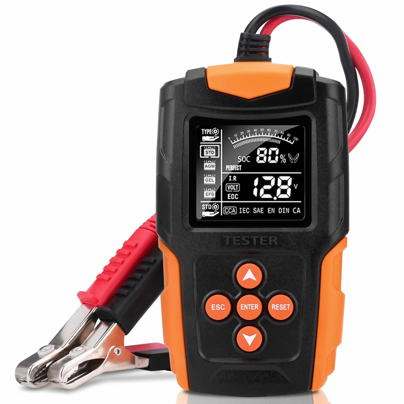 Miernik akumulatora 12V/24V LCD analizator ładowarki narzędzie diagnostyczne do samochodów/pojazdów elektrycznych/ciężarówek/pojazdów technicznych/akumulatorów AGM itp.