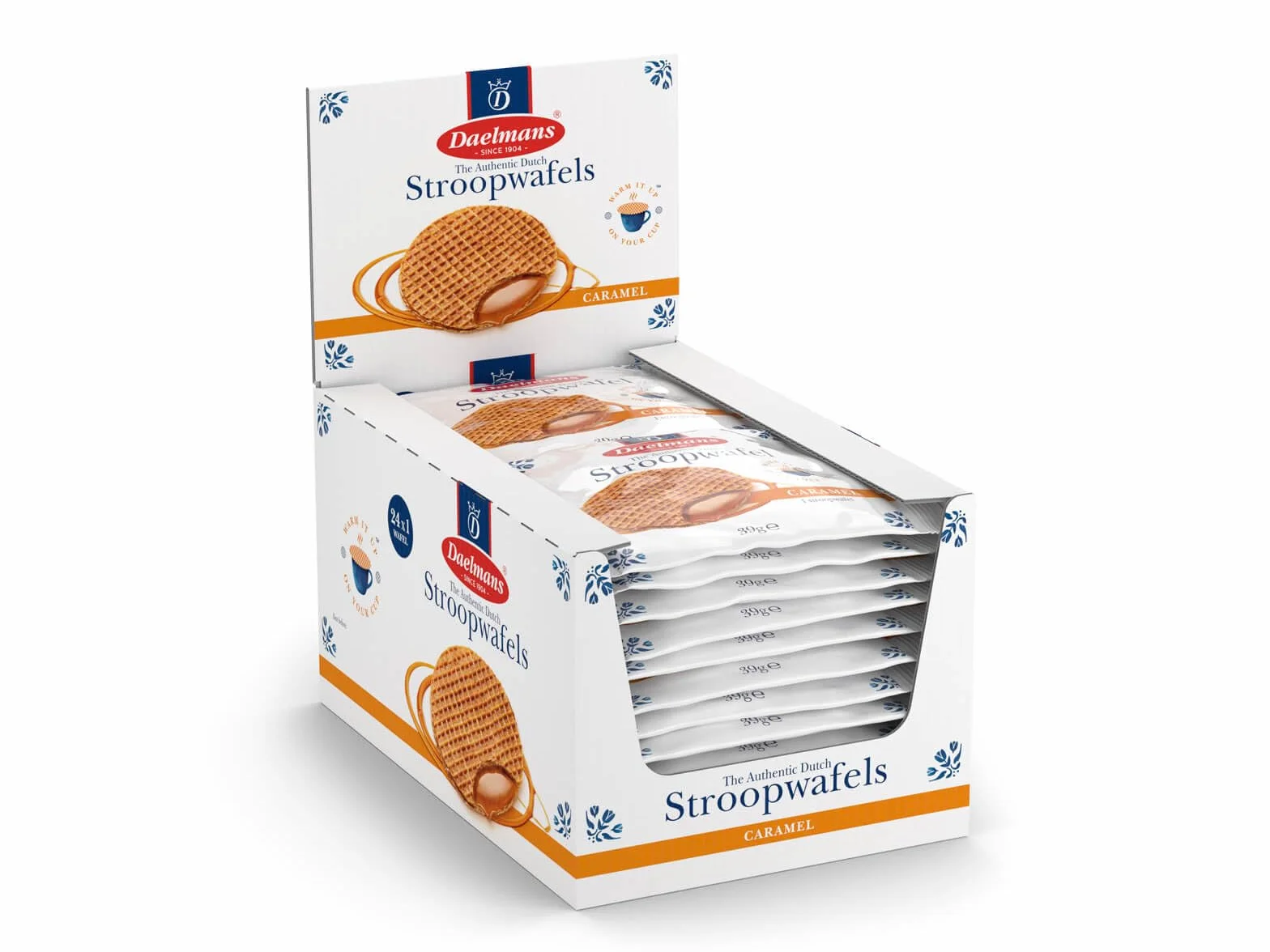 Daelmans Stroopwafels Holenderskie Wafle Karmelowe 24 Sztuk 9 cm