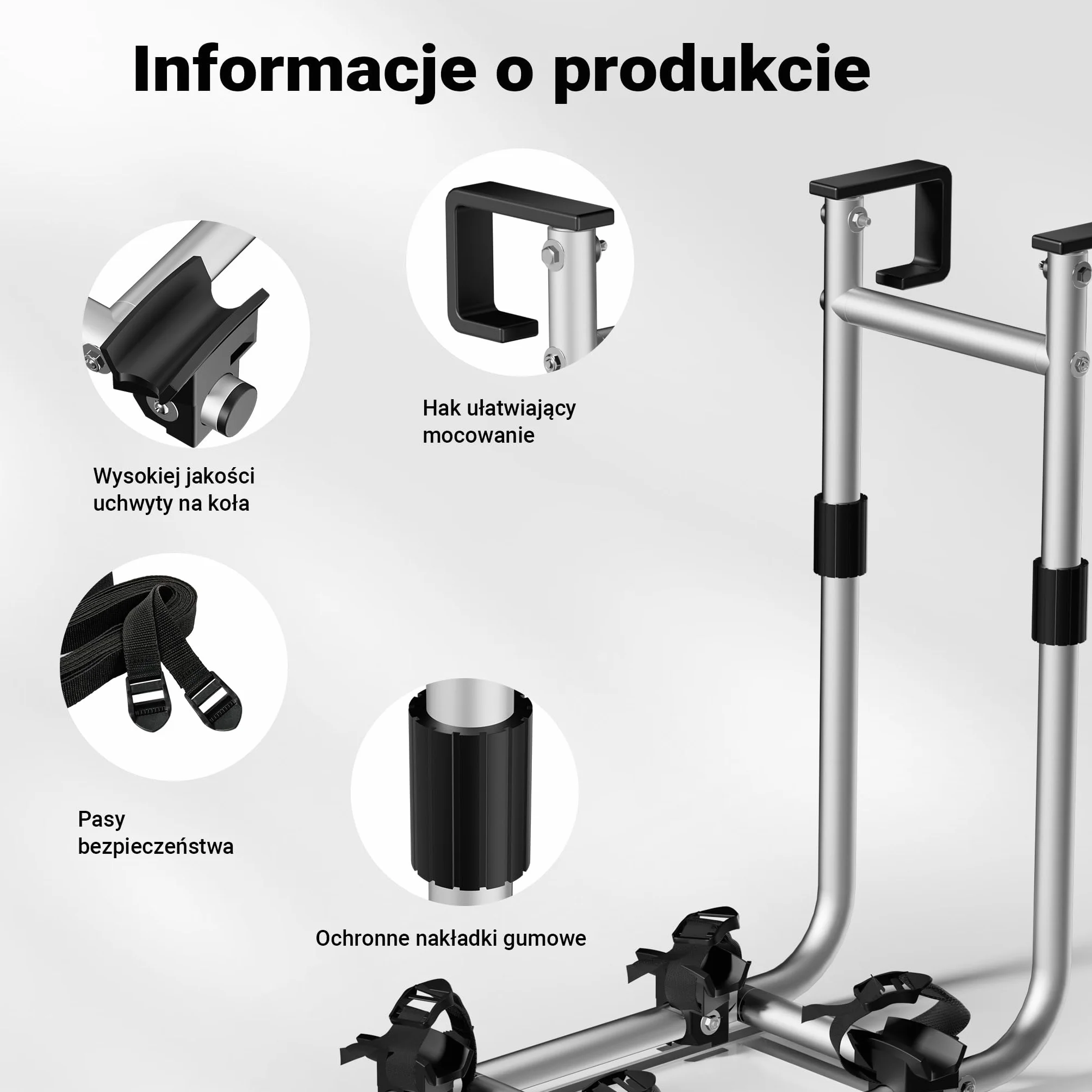 Wiltec Bagażnik na 2 rowery 30 kg aluminium TPR składany