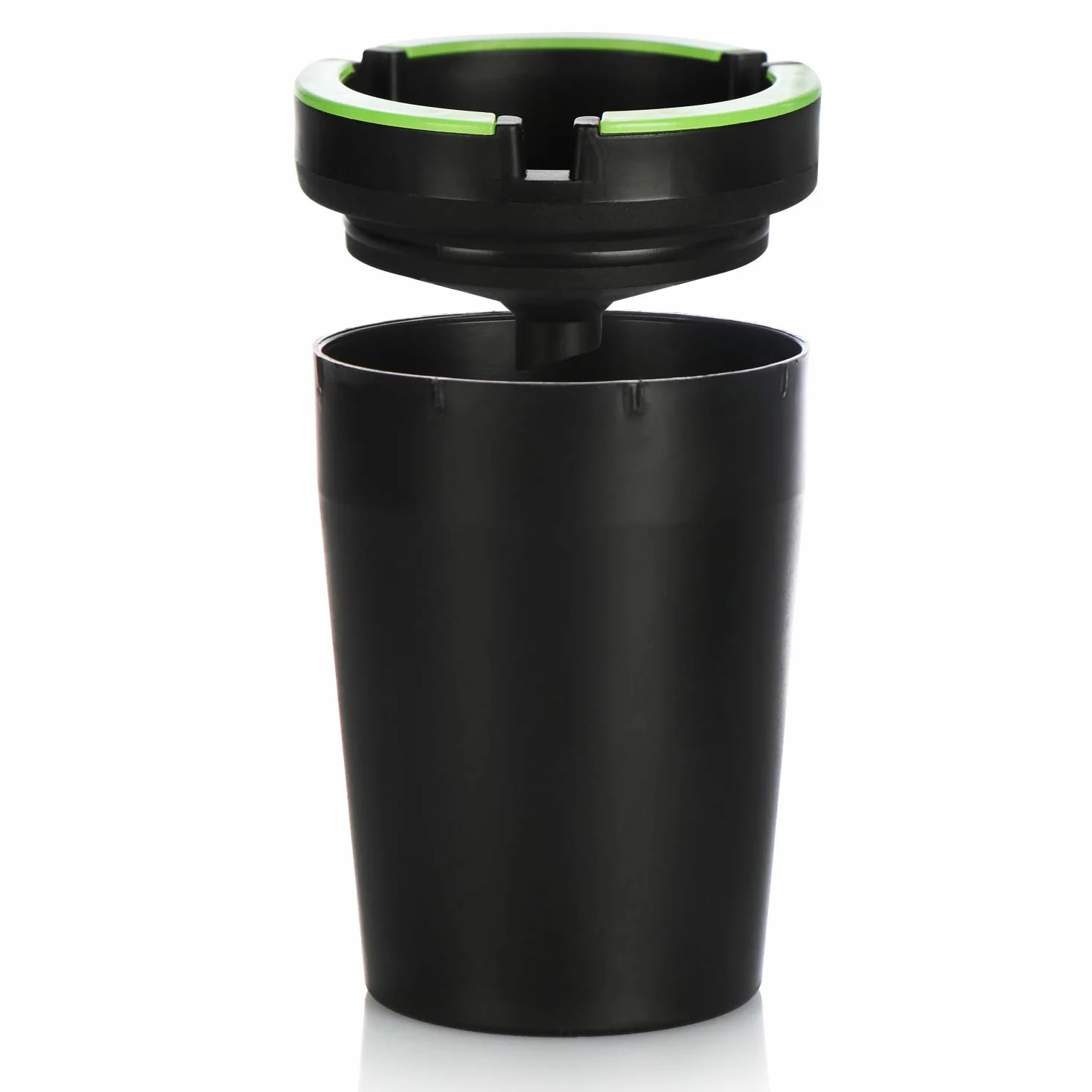 COM-FOUR® 4x popielniczka zewnętrzna - wiatroodporna popielniczka - popielniczki z oświetloną pokrywą - popielniczki, Ø 8 cm (04 sztuki - czarna)