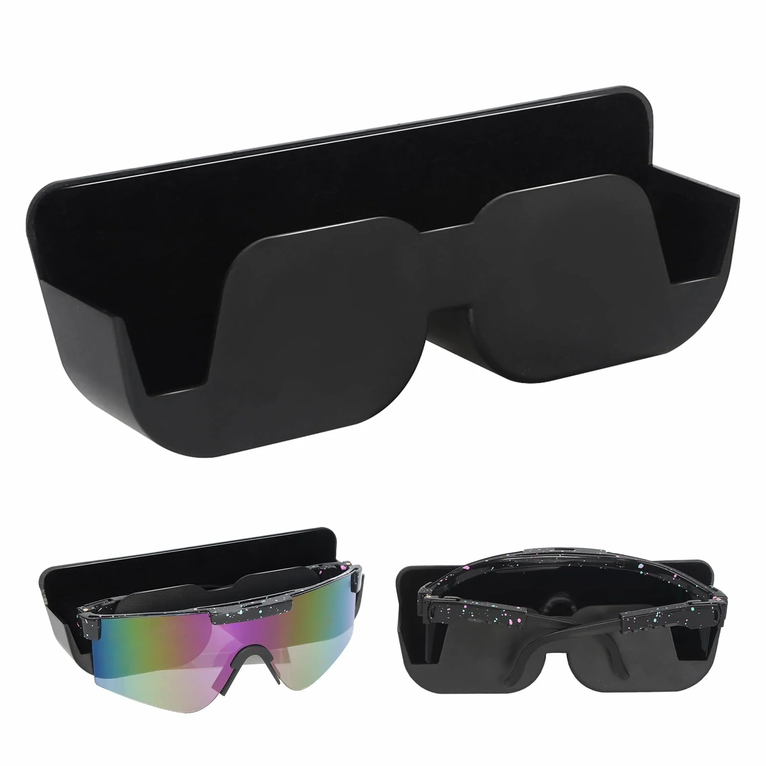 Samochodowa półka na okulary 165x55x35 mm samoprzylepna z filcową wyściółką