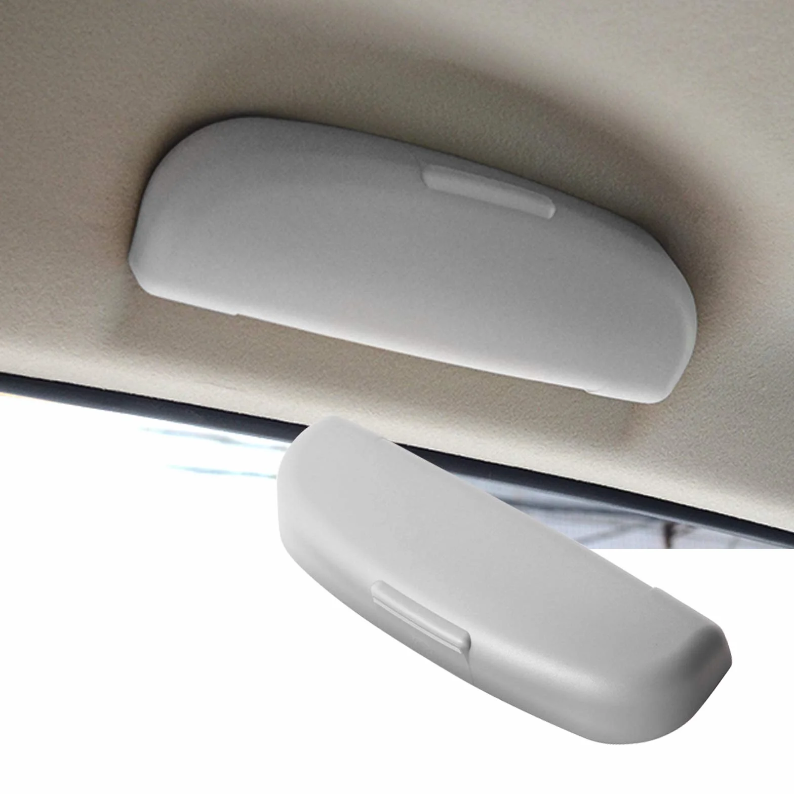 SKTU Samochodowe etui na okulary, pasujące do Volvo XC40, XC60, XC90, uchwyt na okulary przeciwsłoneczne, pudełko do przechowywania, tworzywo ABS (szare)