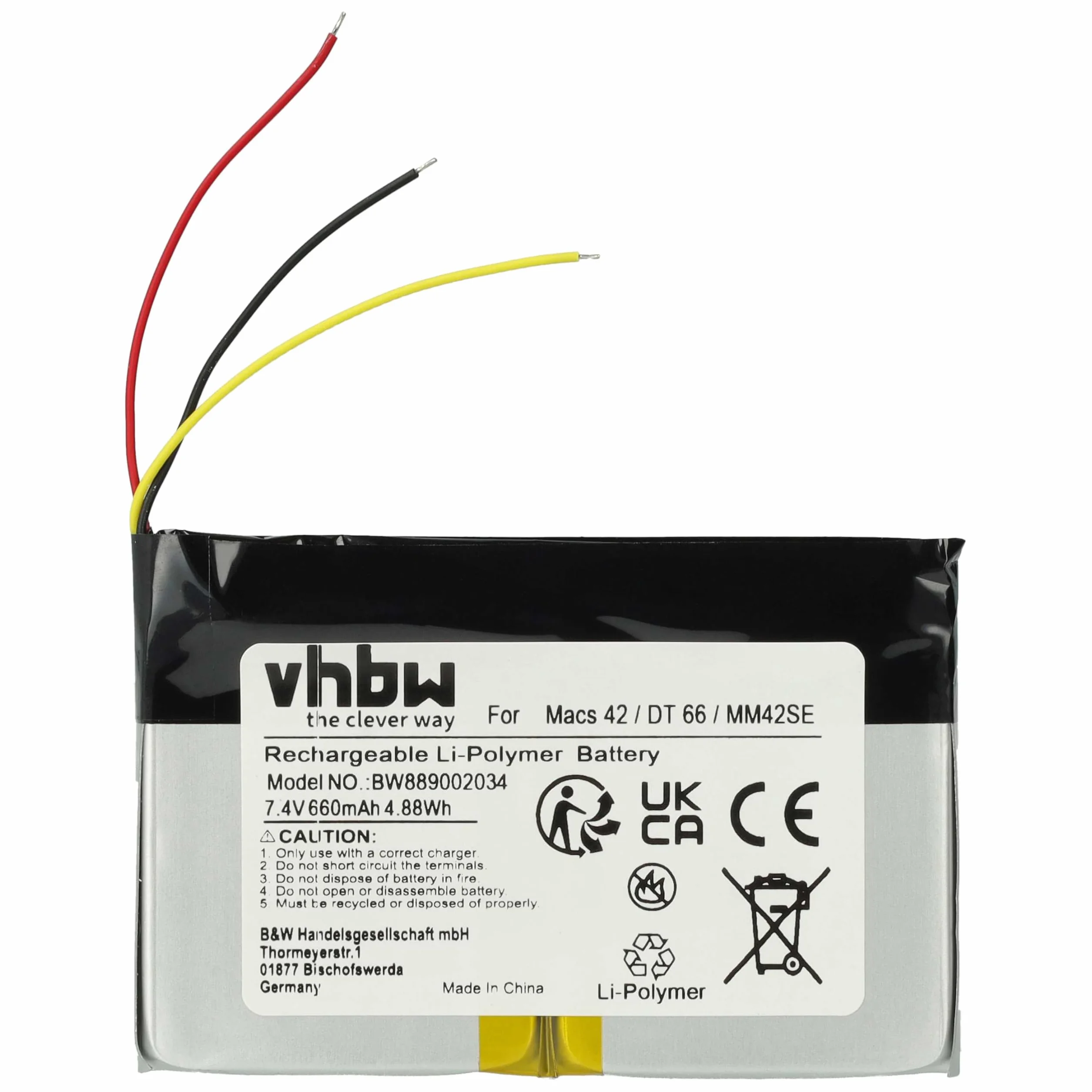 vhbw Bateria zastępcza do Hella Gutmann 2S/LPP443441 S 660 mAh 7,4 V Li-Poli